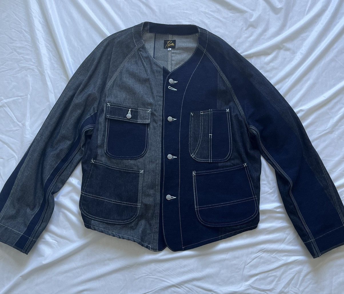 Needles Needles Navy/Gray Multi Colored Denim Jacket Size US L / EU 52-54 / 3 - 2 Thumbnail