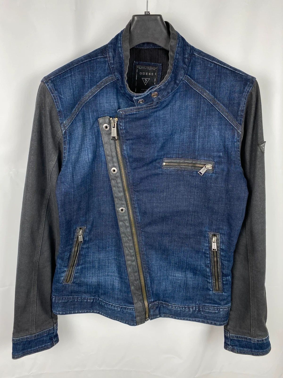 Guess Guess Lot.02 Denim Biker Jacket Rare size S Size US S / EU 44-46 / 1 - 2 Thumbnail