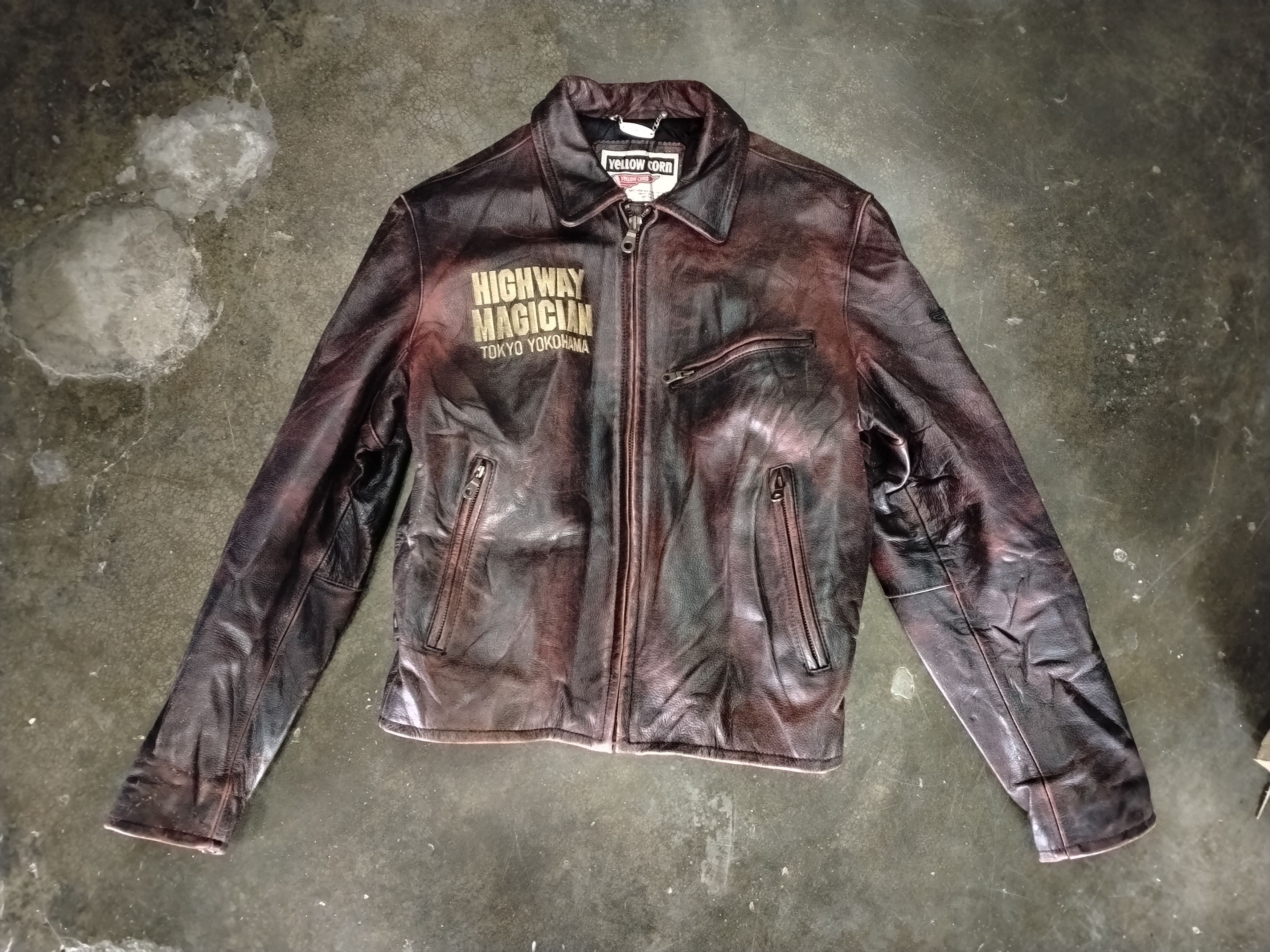 YELLOW CORN Yellow Corn Patina Distressed Leather Jacket Size US M / EU 48-50 / 2 - 6 Thumbnail