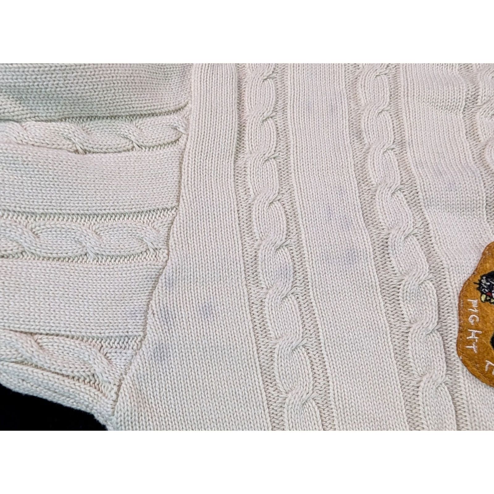 Vintage Profound Sweater Unisex Wool Cardigan Cable-Knit Paisley Long Sleeve White M Adults Regular Knit Winter Mens Women Girls Boys Size US M / EU 48-50 / 2 - 6 Thumbnail
