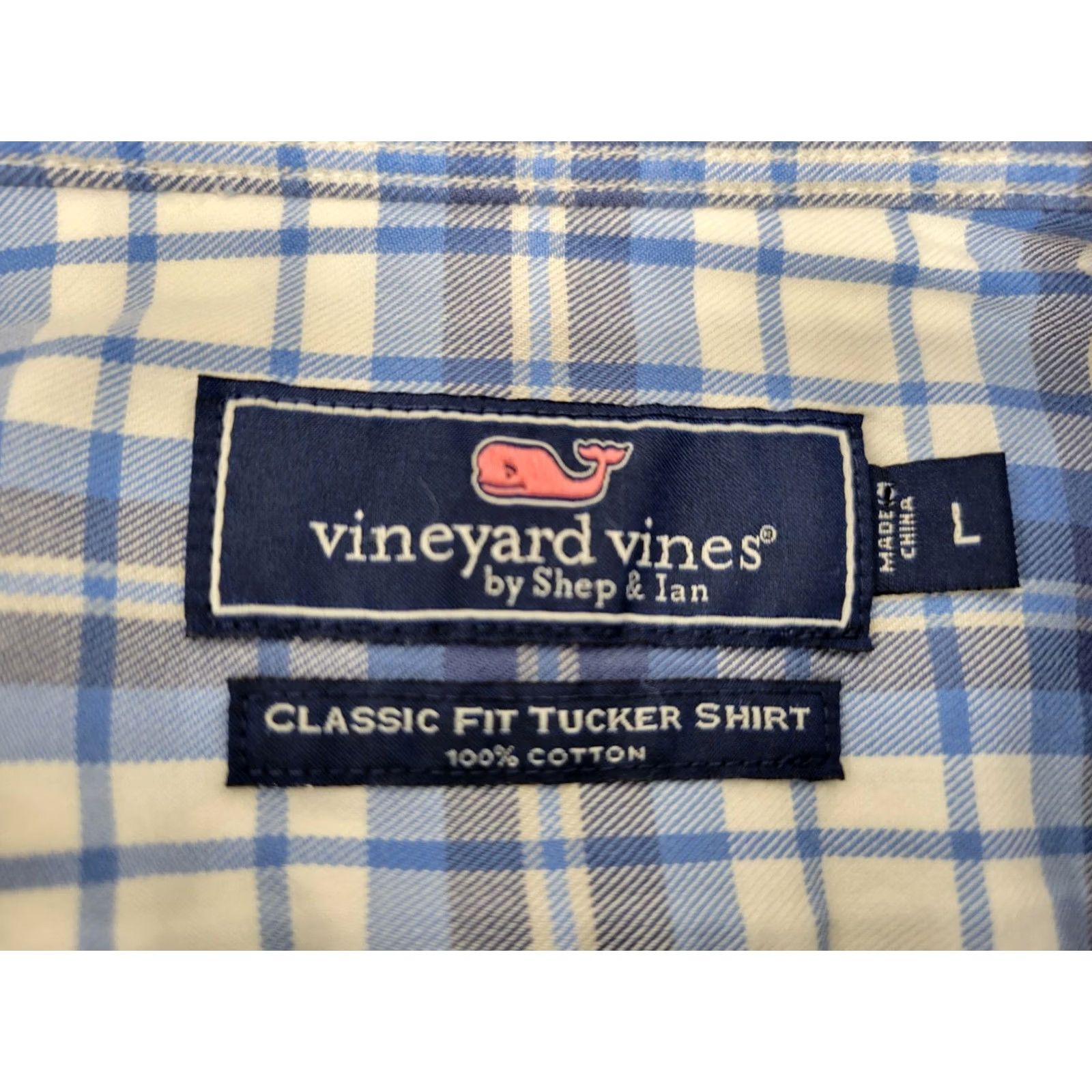 Vineyard Vines Vineyard Vines Trucker Shirt Men’s Large Plaid Blue Performance Classic Fit Long Sleeve Button-Up Size US L / EU 52-54 / 3 - 8 Thumbnail