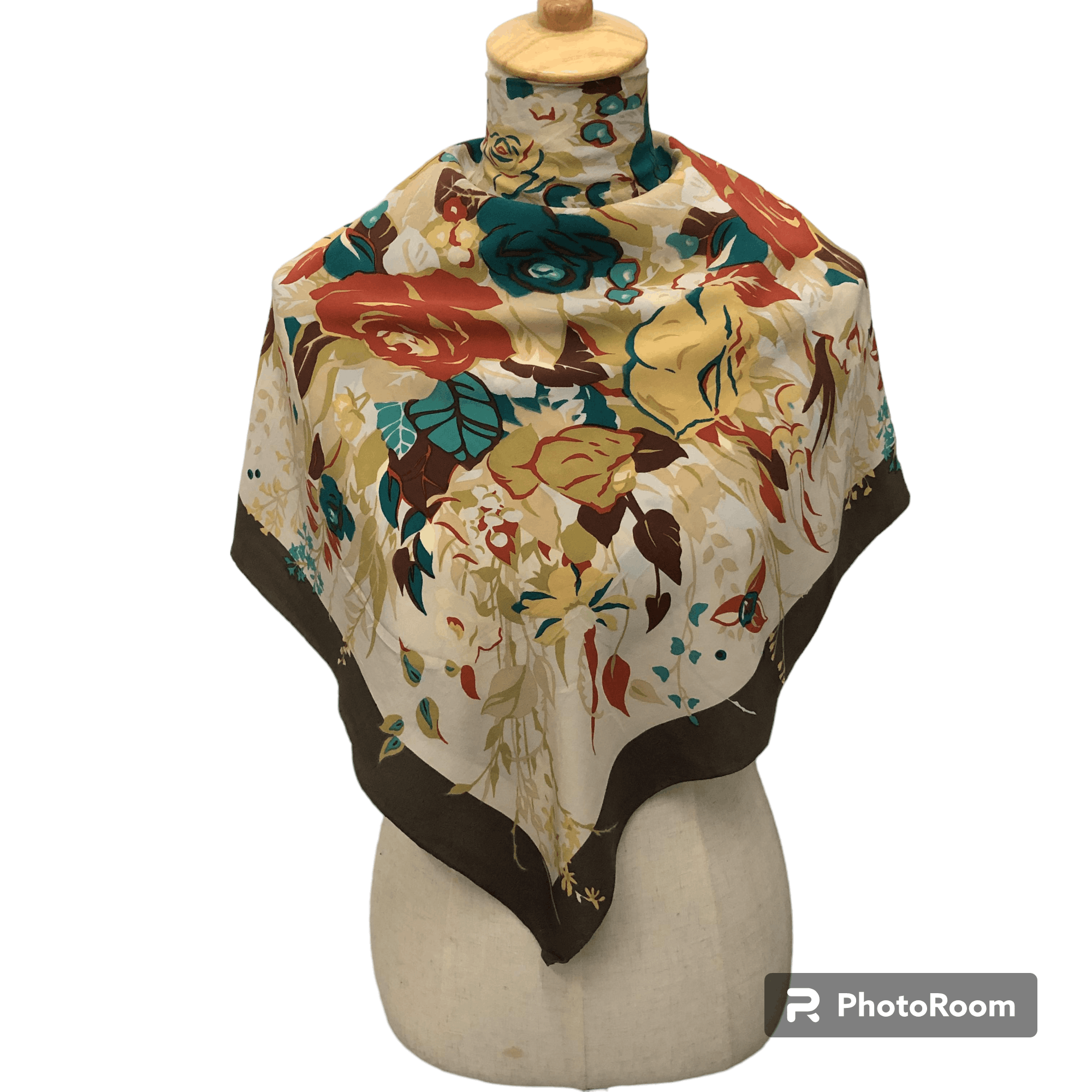 Vintage Vintage Luxury Floral Silk Scarf M365 Size ONE SIZE - 1 Thumbnail
