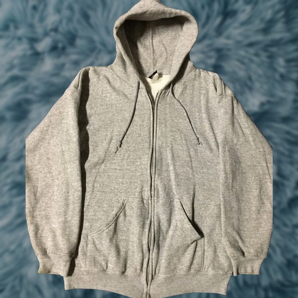 Vintage VINTAGE Surf Hoodie Shirt M Gray 80s Distressed Thermal Lined Zip USA Track Mockup Mens Size US M / EU 48-50 / 2 - 1 Thumbnail