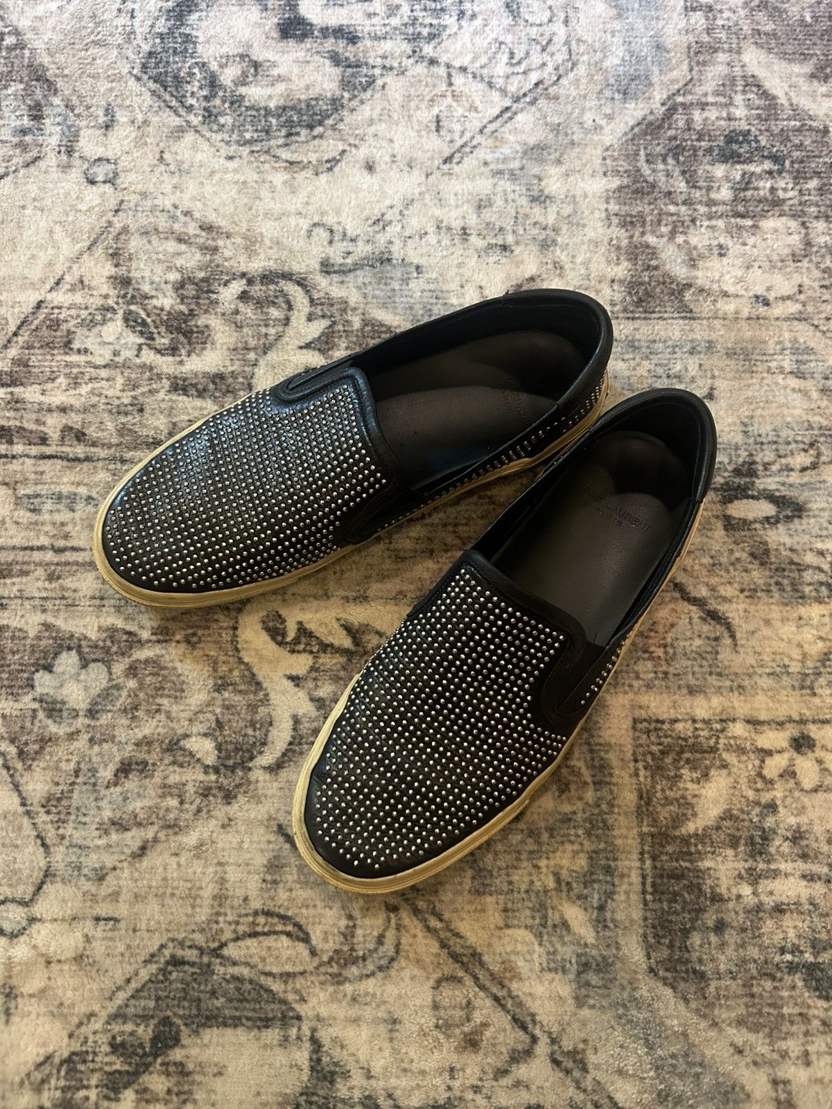 Saint Laurent Paris Saint Laurent Crystal Studded Slip Ons Size US 7 / EU 40 - 3 Thumbnail