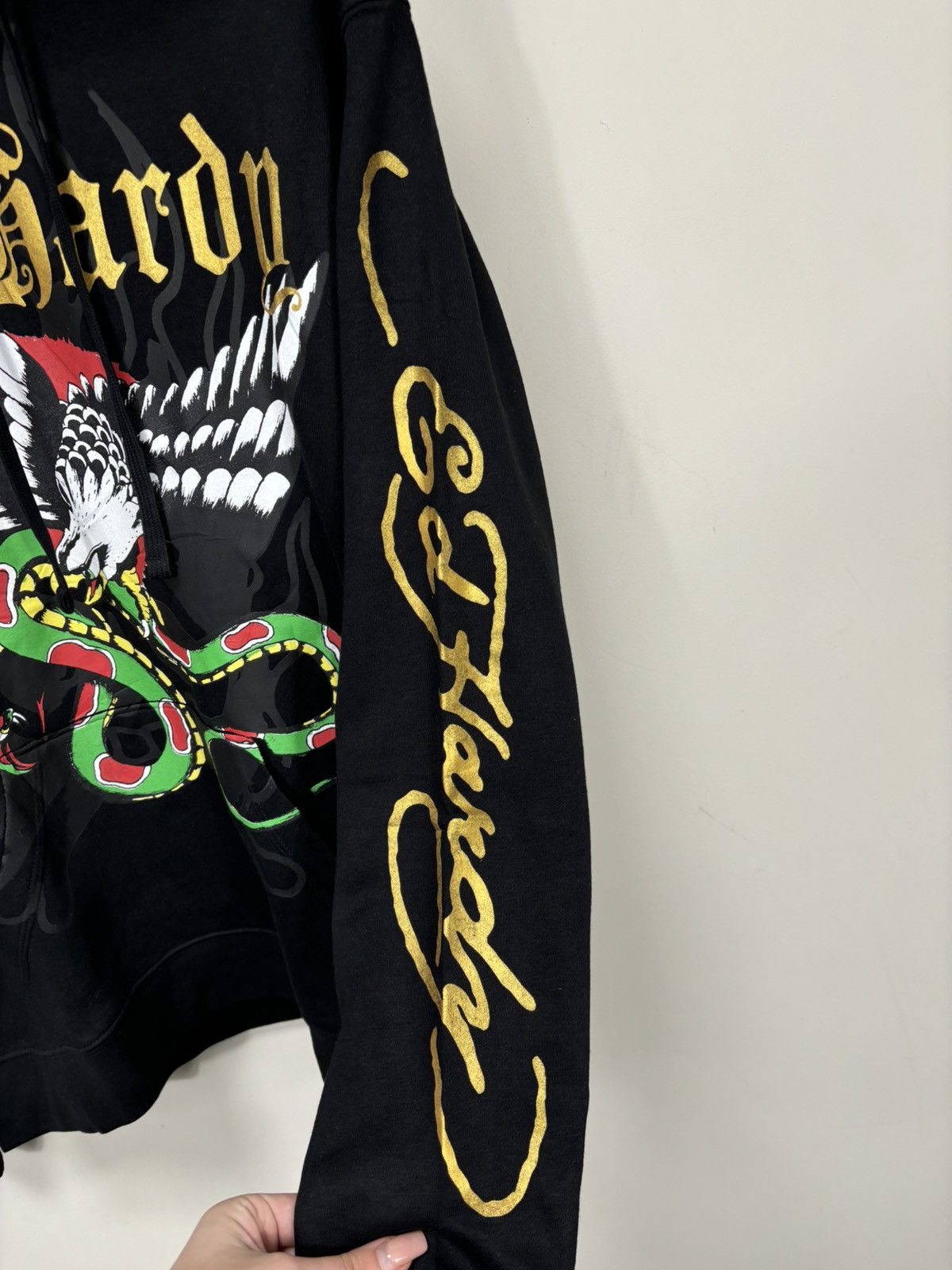 Christian Audigier Ed Hardy NEW Snake Eagle Big Logo Rare Black Hype Hoodie Size US L / EU 52-54 / 3 - 9 Thumbnail