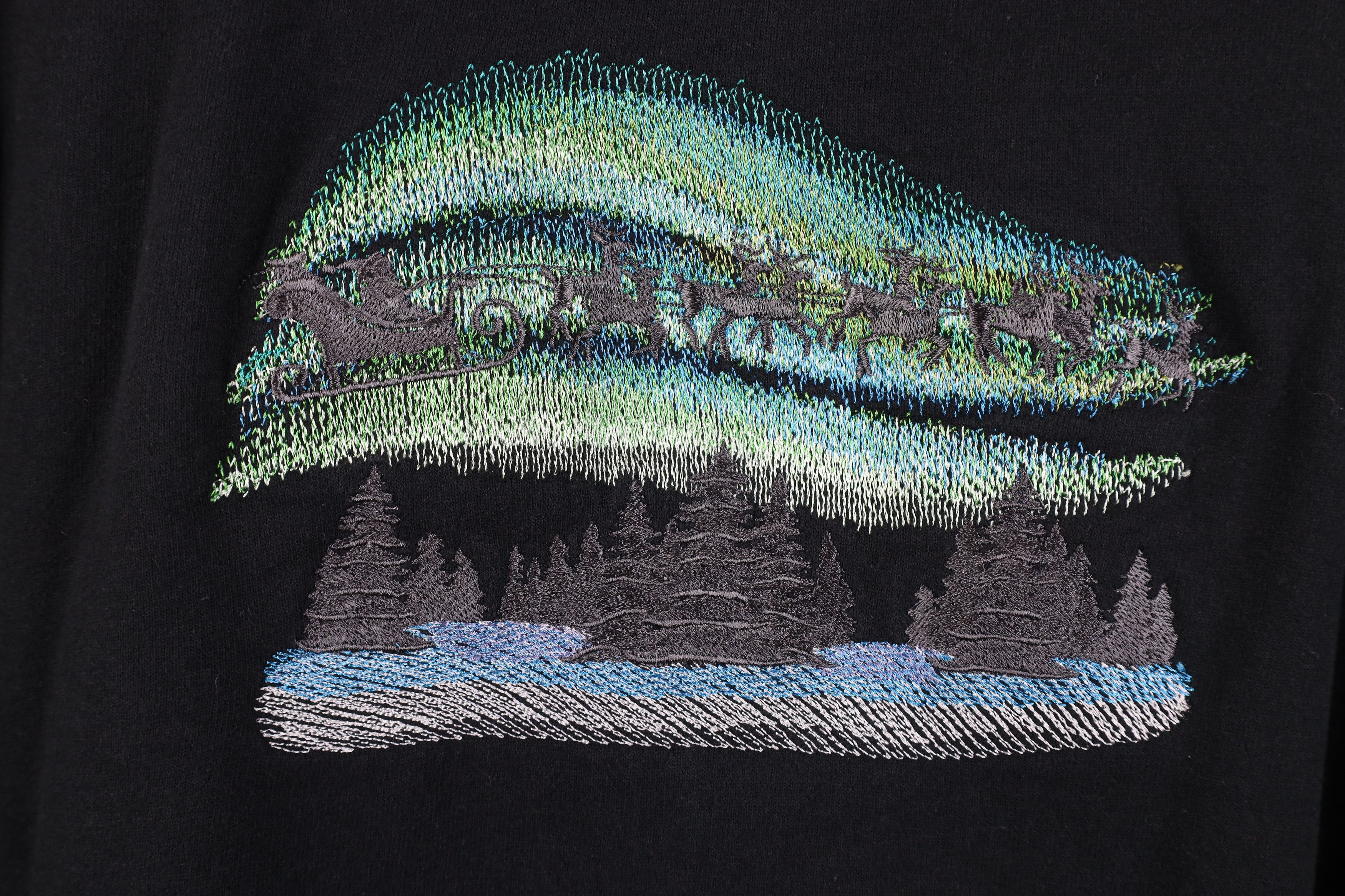 Vintage Vintage 90s Borealis Christmas Santa Claus Sweatshirt Black Size L / US 10 / IT 46 - 4 Thumbnail