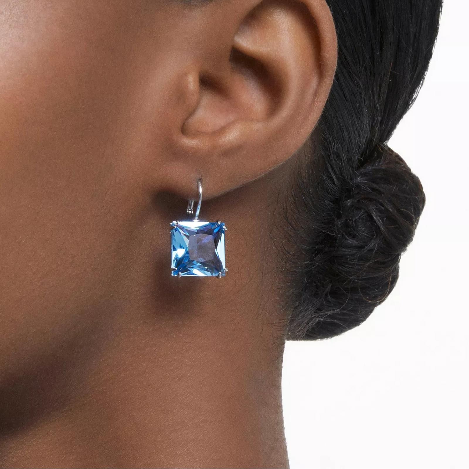 Swarovski Swarovski Silver-Tone Millenia Square Cut Drop Earrings Size ONE SIZE - 4 Thumbnail