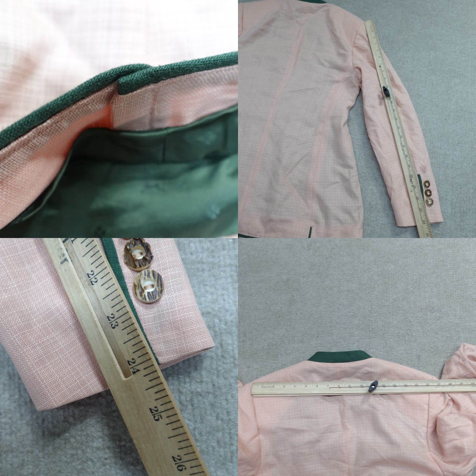 Vintage Habsburg Blazer Women Pink Wool Silk Linen Blend 10 4 Button Long Sleeve Button Dry Clean Only Regular Fall Spring Winter Business Casual Size L / US 10 / IT 46 - 9 Thumbnail