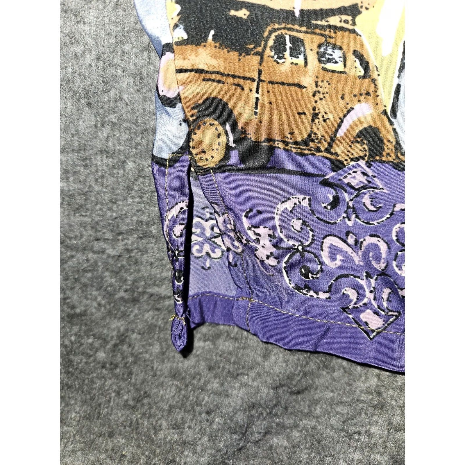 Vintage Box Office Island Shirt Mens Large Green Purple Hawaiian Surf Car Aloha Print Size US L / EU 52-54 / 3 - 8 Thumbnail