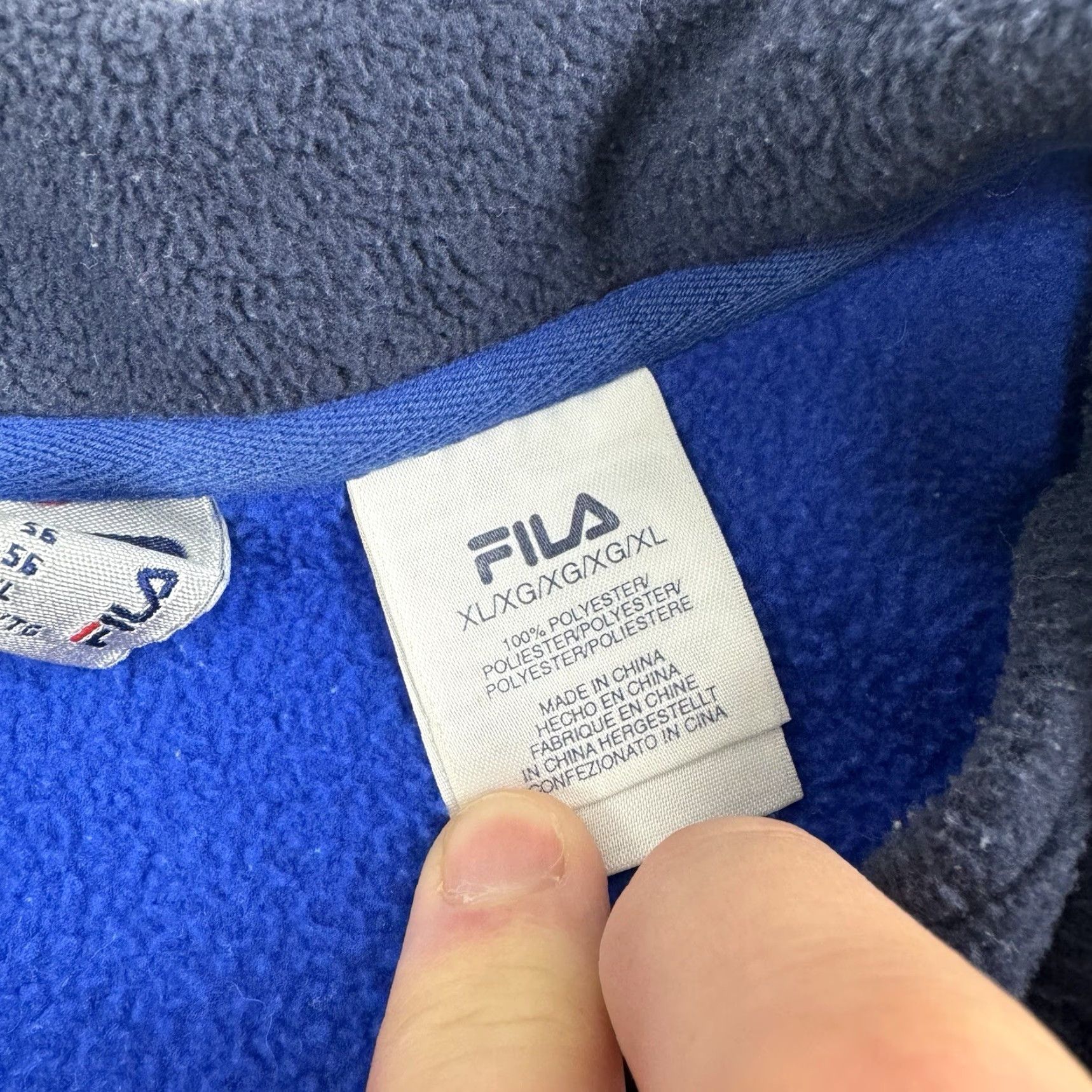 Fila Vintage FILA Fleece Jacket Adult XL Blue Quarter Zip Pullover Y2K Center Logo Size US XL / EU 56 / 4 - 5 Thumbnail