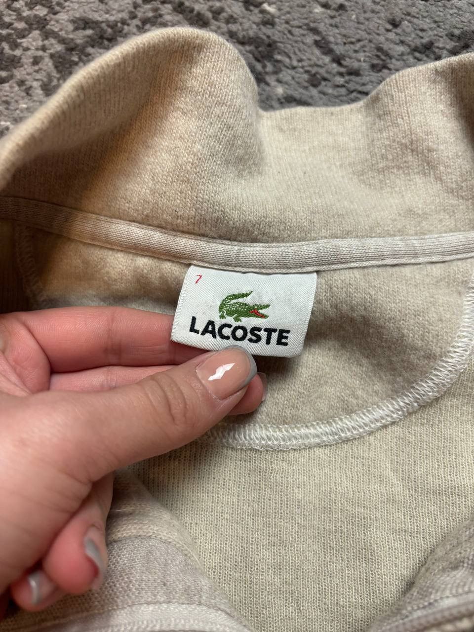 Lacoste × Vintage Vintage Lacoste pullover 1/4 zip beige wool sweater Size L / US 10 / IT 46 - 5 Thumbnail