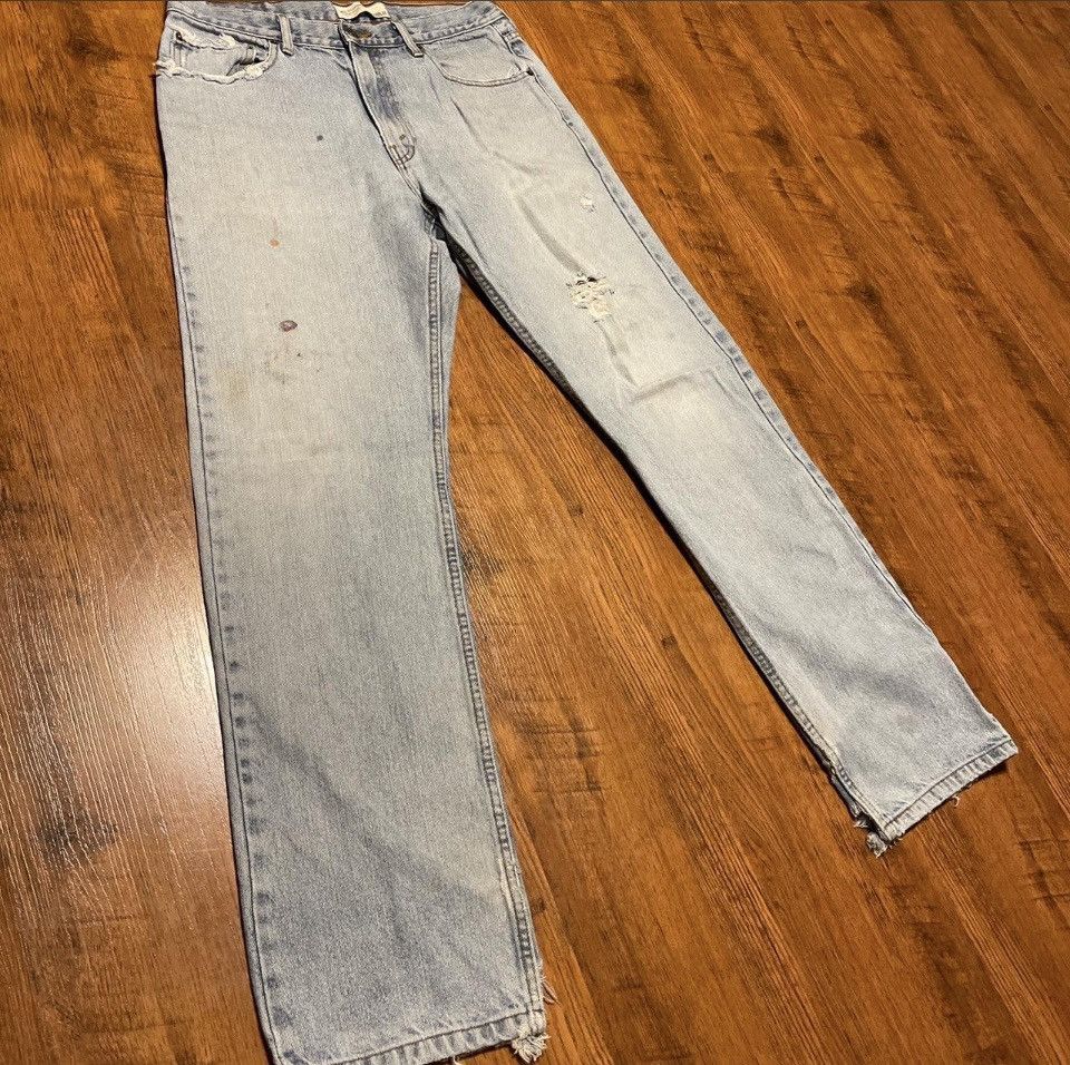 Levi's Vintage Levi’s Straight Leg Light Wash Distressed Jeans Size US 34 / EU 50 - 2 Thumbnail