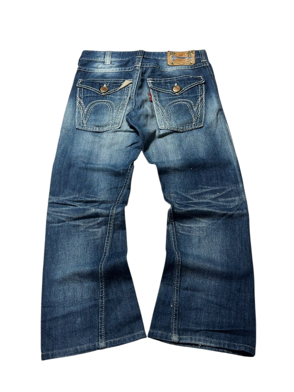 Edwin Bootcut Edwin Splatter Distressed Flared Jeans Pants Size US 32 / EU 48 - 4 Thumbnail