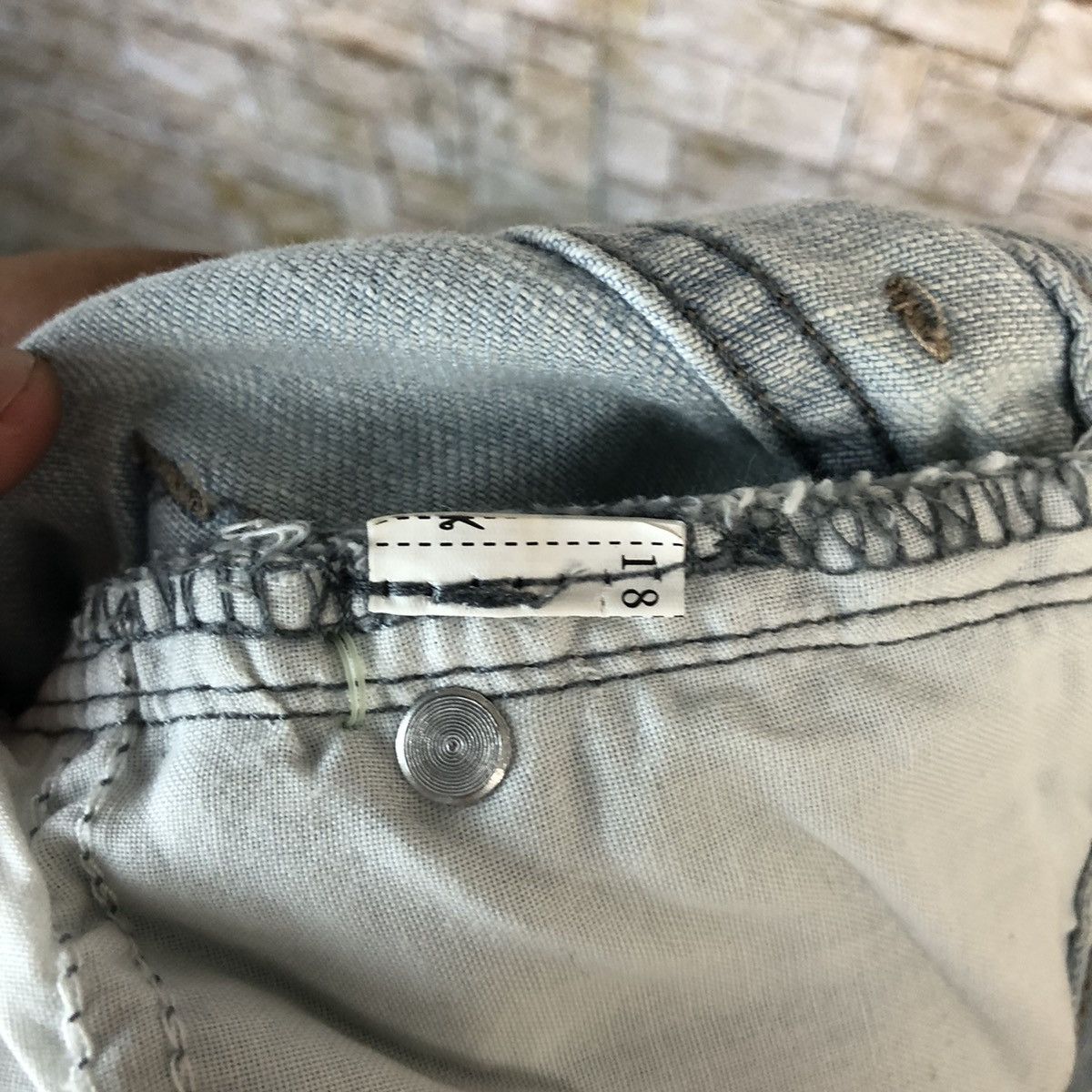 Japanese Brand Forever 21 Blue ripped Distressed Denim Pants #A1004 Size 33" - 22 Thumbnail
