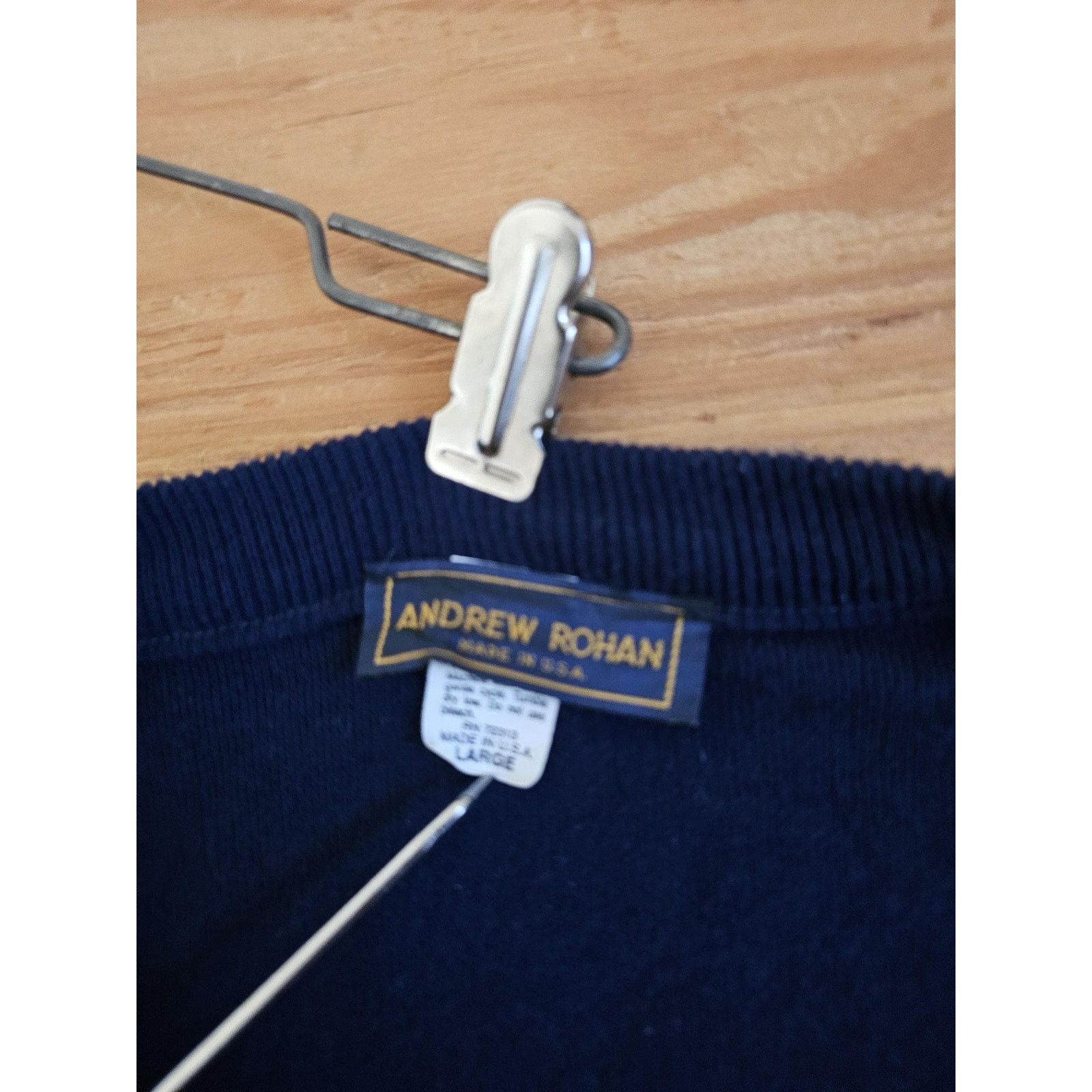 Other Andrew Rohan Sweater Navy Blue Pullover Acrylic Sz L 80s Size US L / EU 52-54 / 3 - 3 Thumbnail