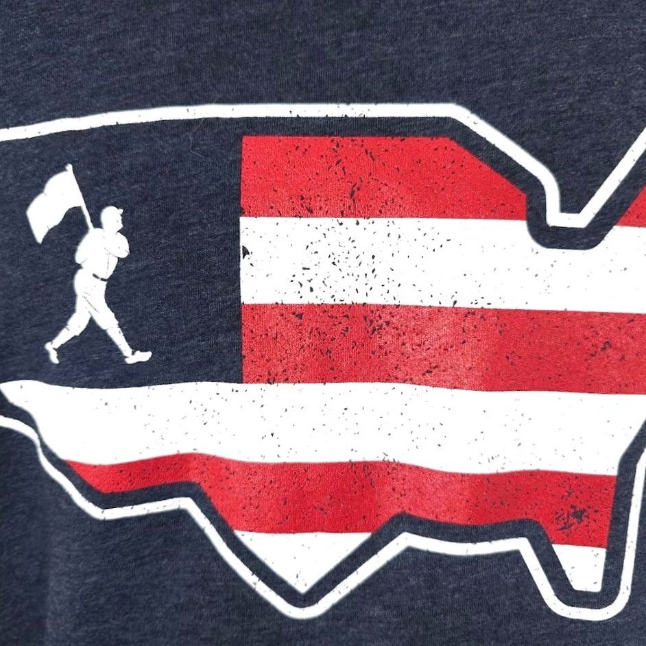 Vintage Baseballism American Baseball T Shirt Mens Small Blue Heartbeat Of America Shirt Soft Cotton Blend Size US S / EU 44-46 / 1 - 3 Thumbnail