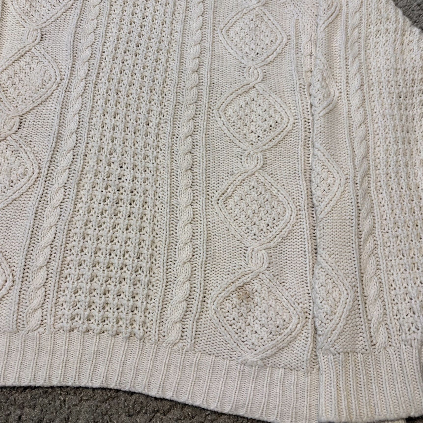 Patricia Nash VINTAGE Patrician Wool? Wait: Original uses Cotton. Correct: Patrician White Cable-Knit Cotton Sweater Pullover 2XL Men 80s Size US XXL / EU 58 / 5 - 3 Thumbnail