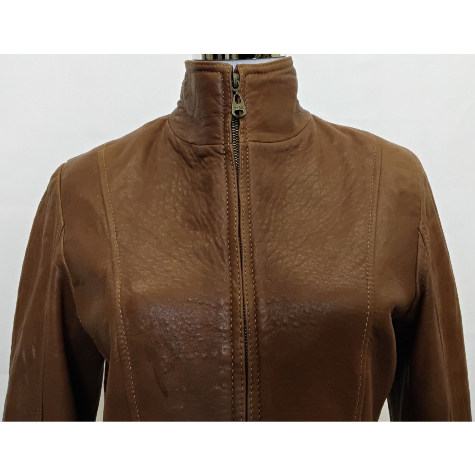 Andrew Marc Andrew Marc New York Lambskin Leather Jacket Women XS Brown Size XS / US 0-2 / IT 36-38 - 5 Thumbnail