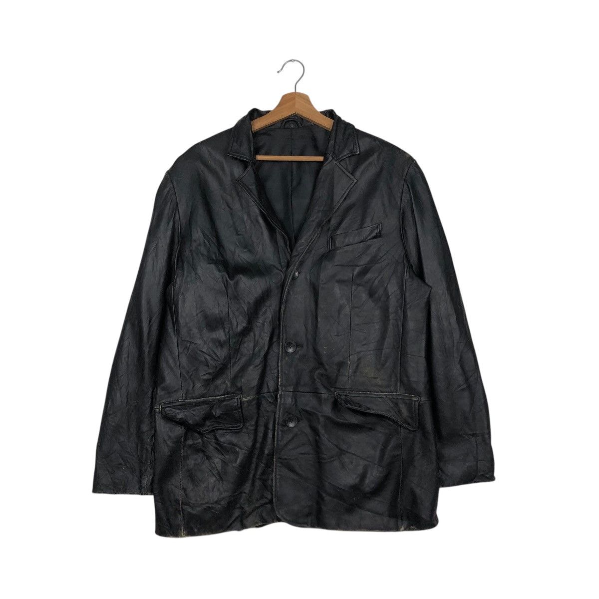 Japanese Brand × Vintage 📌Vintage Biker Leather Jacket Unknown Issey Miyake Size US L / EU 52-54 / 3 - 2 Thumbnail