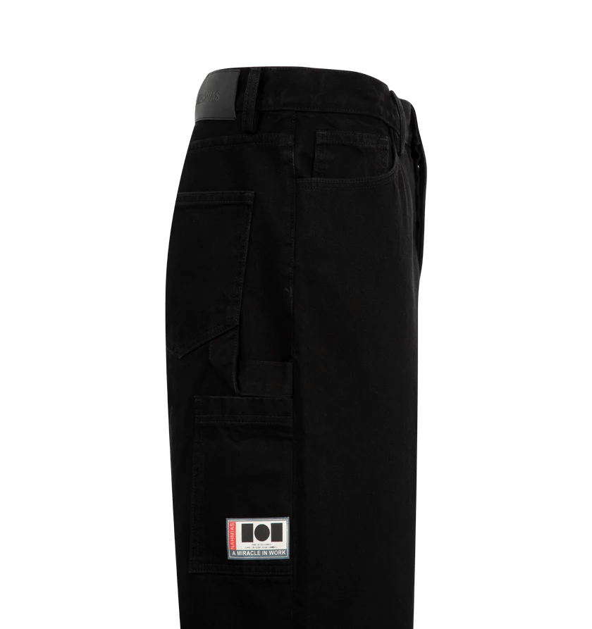 Nahmias o1h1sh11225 Denim Baggy Carpenter Shorts in Black Size US 34 / EU 50 - 3 Thumbnail
