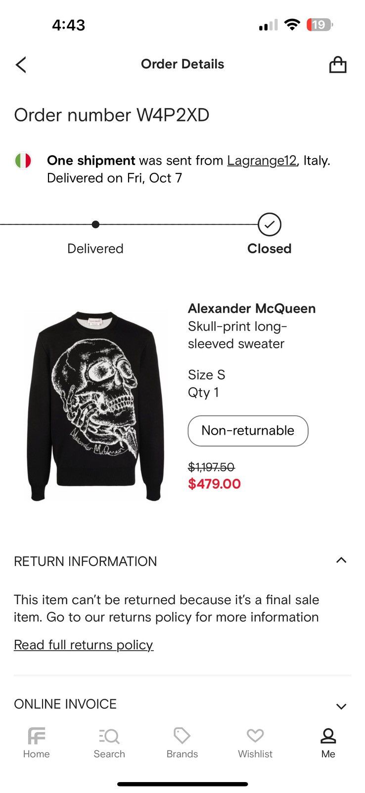 Alexander McQueen Alexander McQueen Skull Print Long Sleeved Sweater Size US S / EU 44-46 / 1 - 8 Thumbnail
