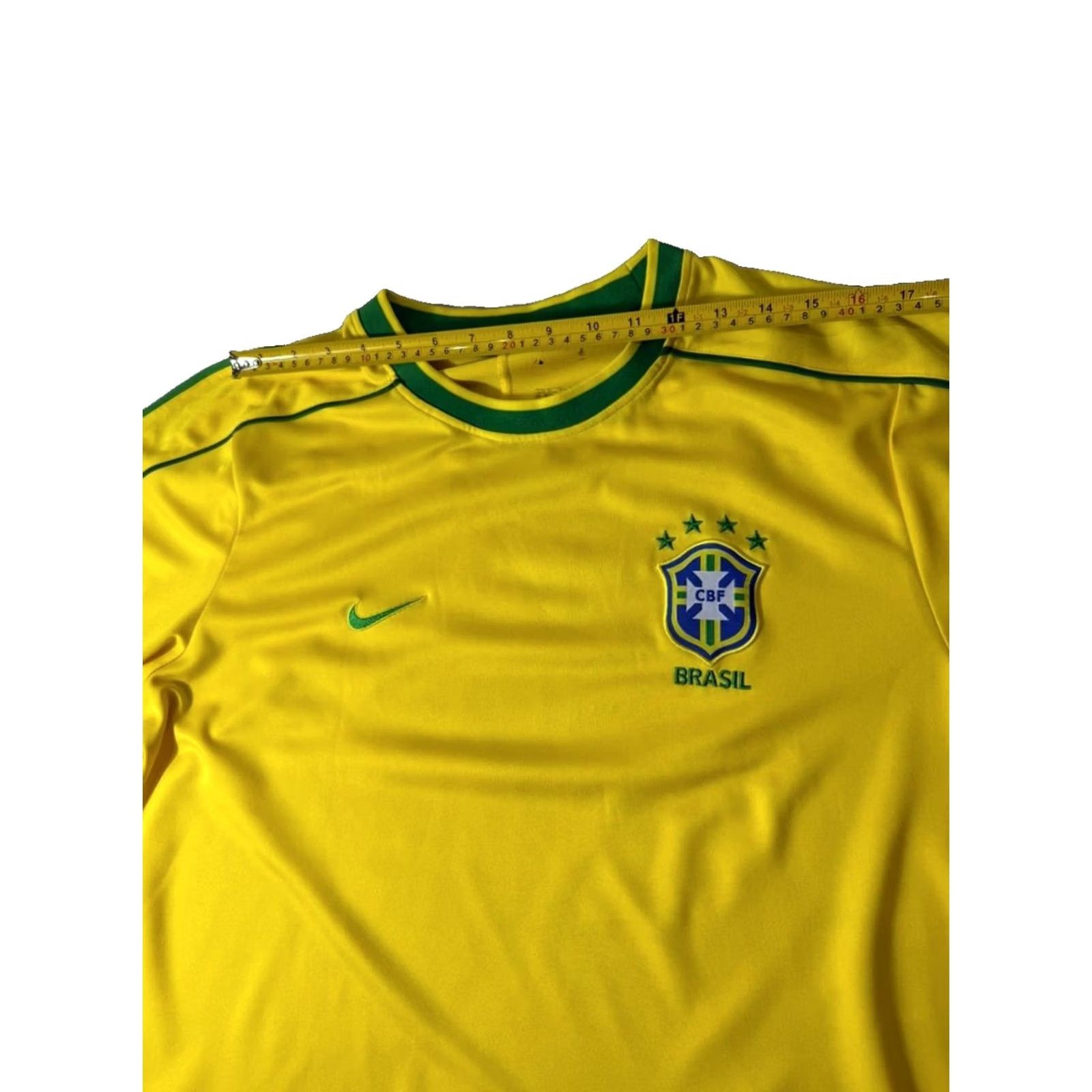 Nike Nike Brazil CBF Yellow Soccer Football Jersey Men's L Short Sleeve Size US L / EU 52-54 / 3 - 3 Thumbnail