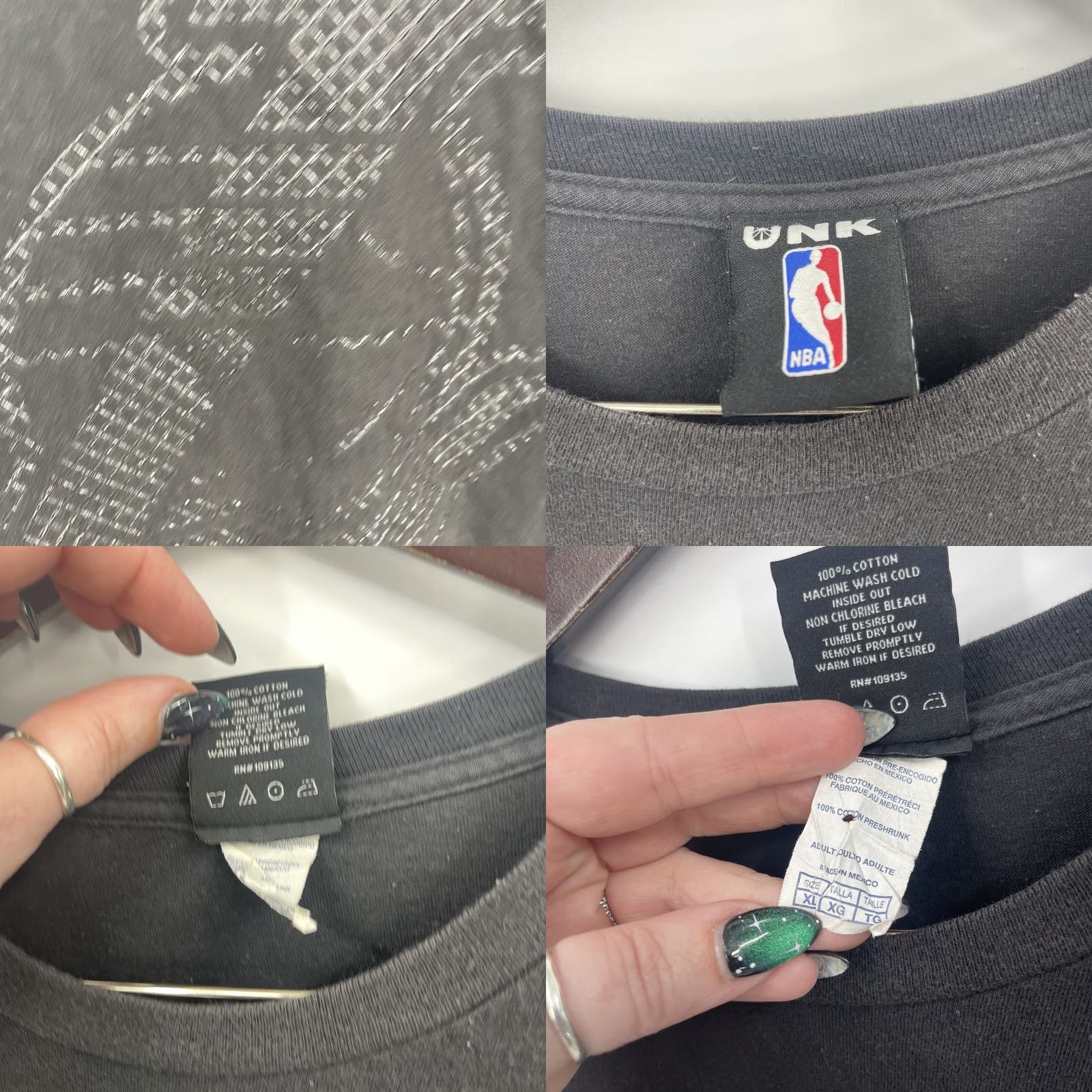 NBA VINTAGE UNK NBA Lakers T-Shirt Men XL Black 90s Sports Basketball Cotton Short Sleeve Size US XL / EU 56 / 4 - 8 Thumbnail