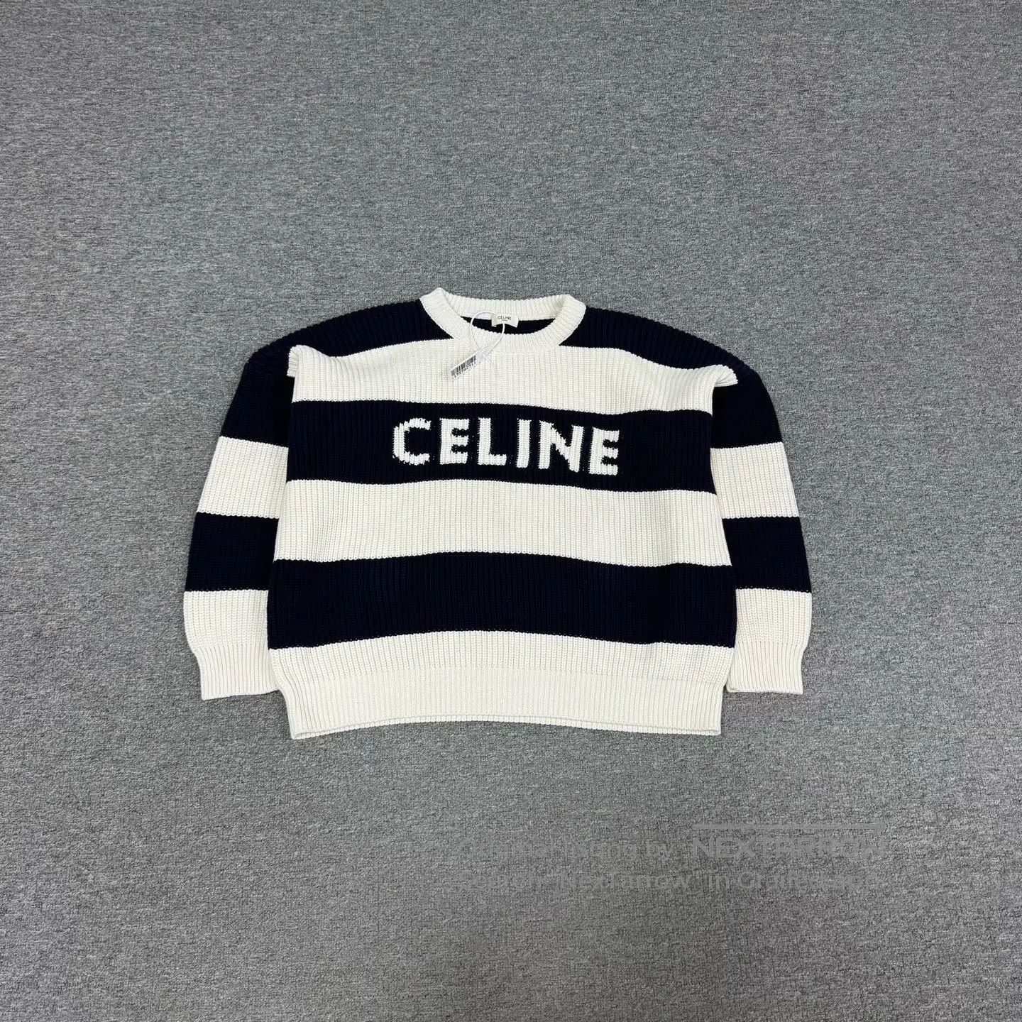 Celine CELINE Alphabet logo, stripes, knit sweater| Size M / US 6-8 / IT 42-44 - 2 Thumbnail
