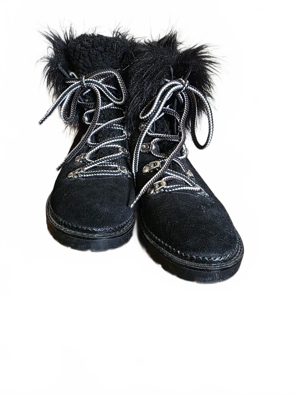 Nine West Nine West Alex Suede Black Faux Fur Leather Ankle Boots 6.5 Size US 6.5 / IT 36.5 - 6 Thumbnail