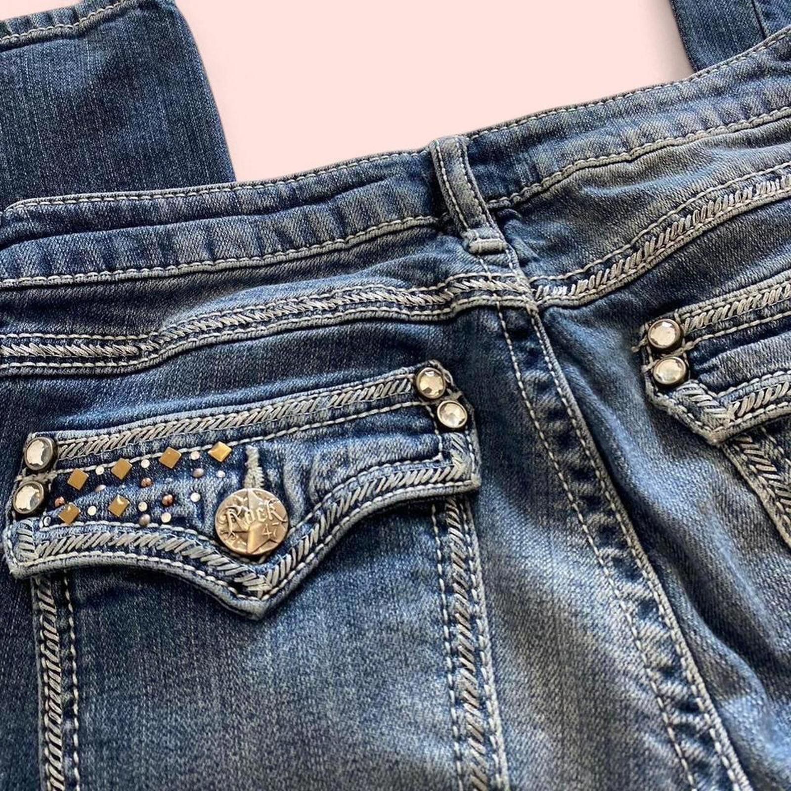 Other Rock 47- ultra low rise boot cut jeans with studded details Size 28" / US 6 / IT 42 - 4 Thumbnail