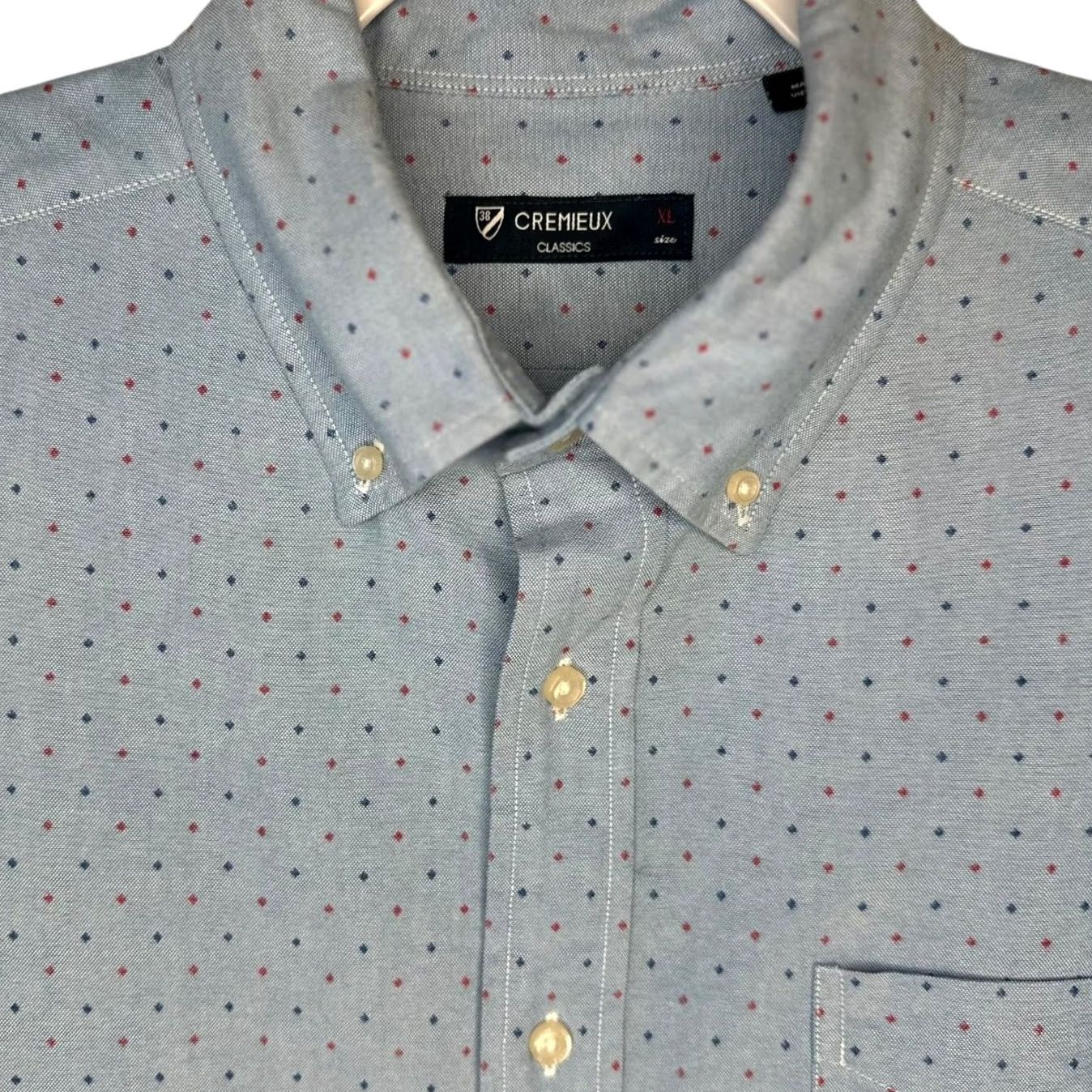Cremieux CREMIEUX CLASSICS Mens XL Blue Dotted Button Down Long Sleeve Shirt Size US XL / EU 56 / 4 - 4 Thumbnail