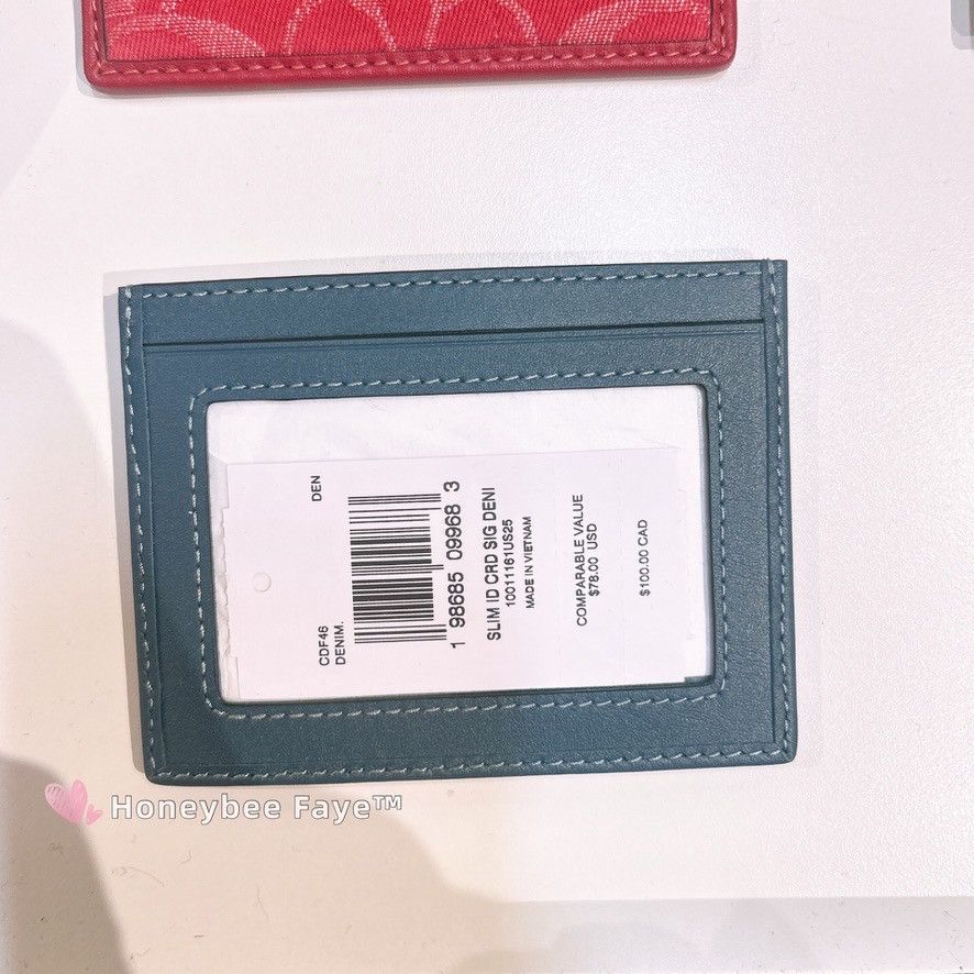 Coach Slim Id Card Case In Signature Denim CDF46 Size ONE SIZE - 3 Thumbnail
