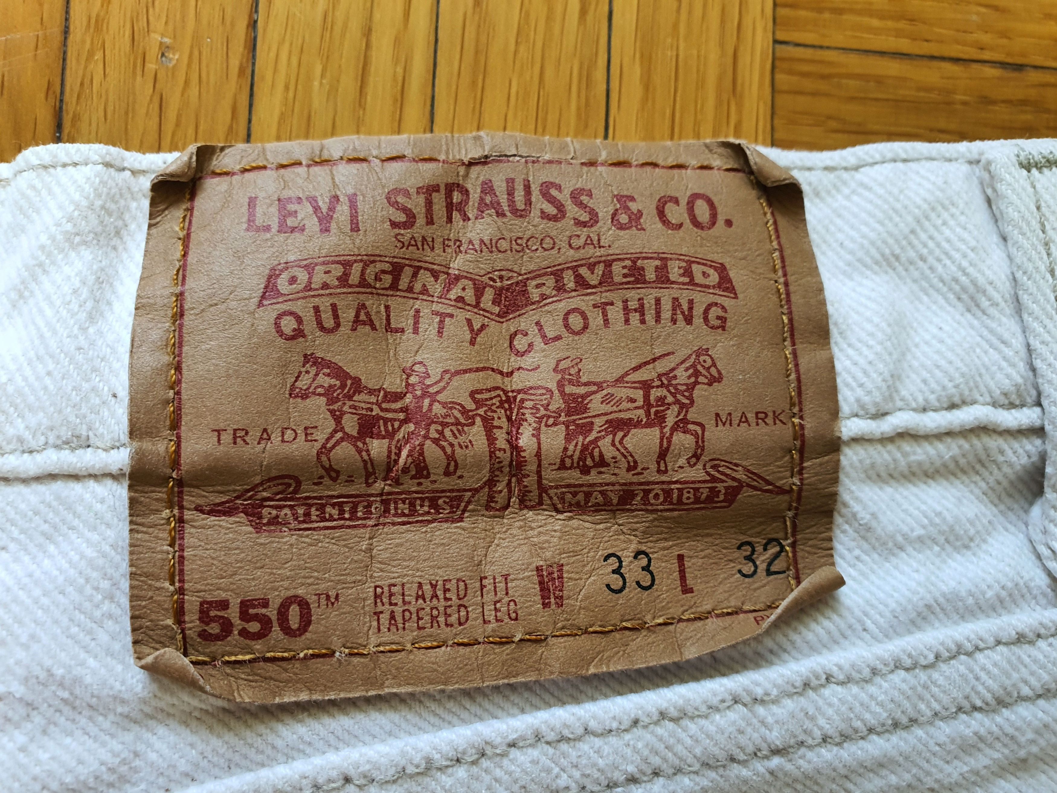 Levi's Vintage (Made in USA) 550 Denim Jeans - Cream White Size US 33 - 10 Thumbnail