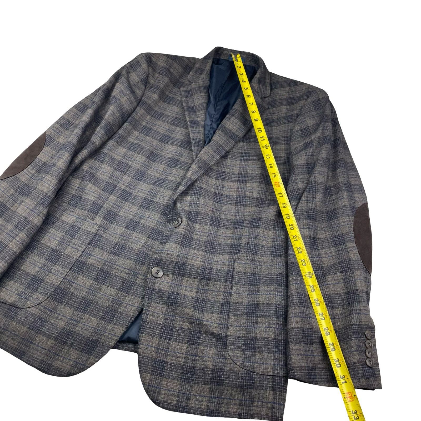 Stafford Stafford Men's Performance Elbow Patches 2-Button Blazer Gra Size 46R - 11 Thumbnail