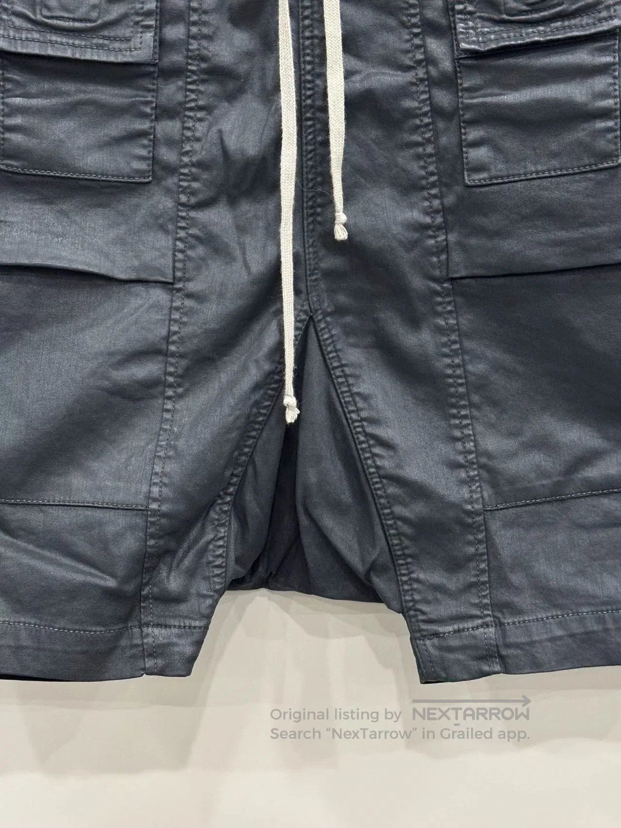 Rick Owens Rick Owens Waxed Double-Ring Shorts. Size US 32 / EU 48 - 4 Thumbnail