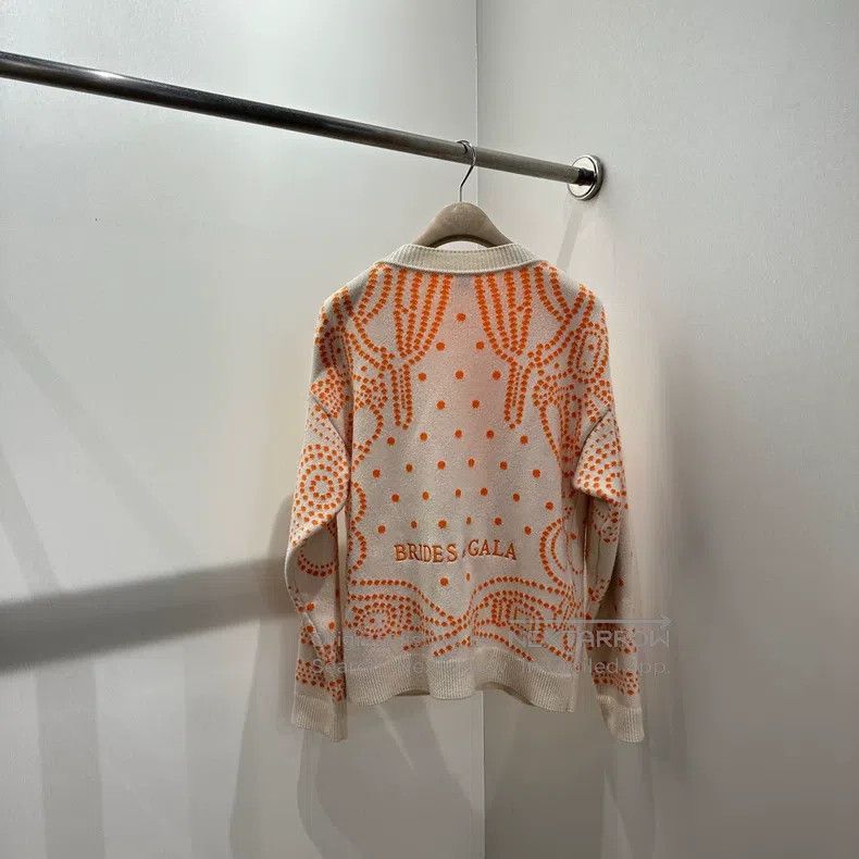 Hermes Hermes Polka dot slogan letter cashmere cardigan Size XXS / US 00 / IT 34 - 2 Thumbnail