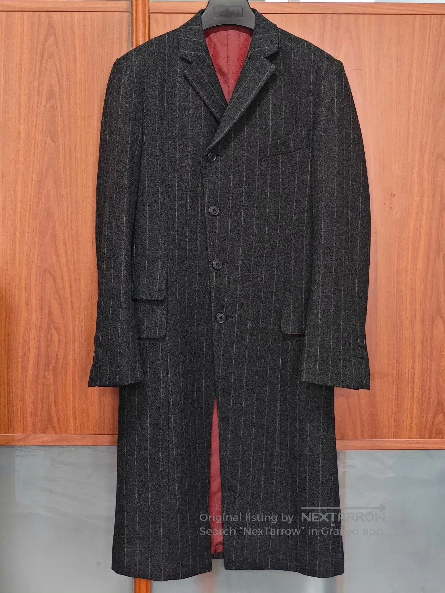 Yuji Yamada Yuji Yamada Wool Overcoat with Stripes. Size US L / EU 52-54 / 3 - 1 Thumbnail