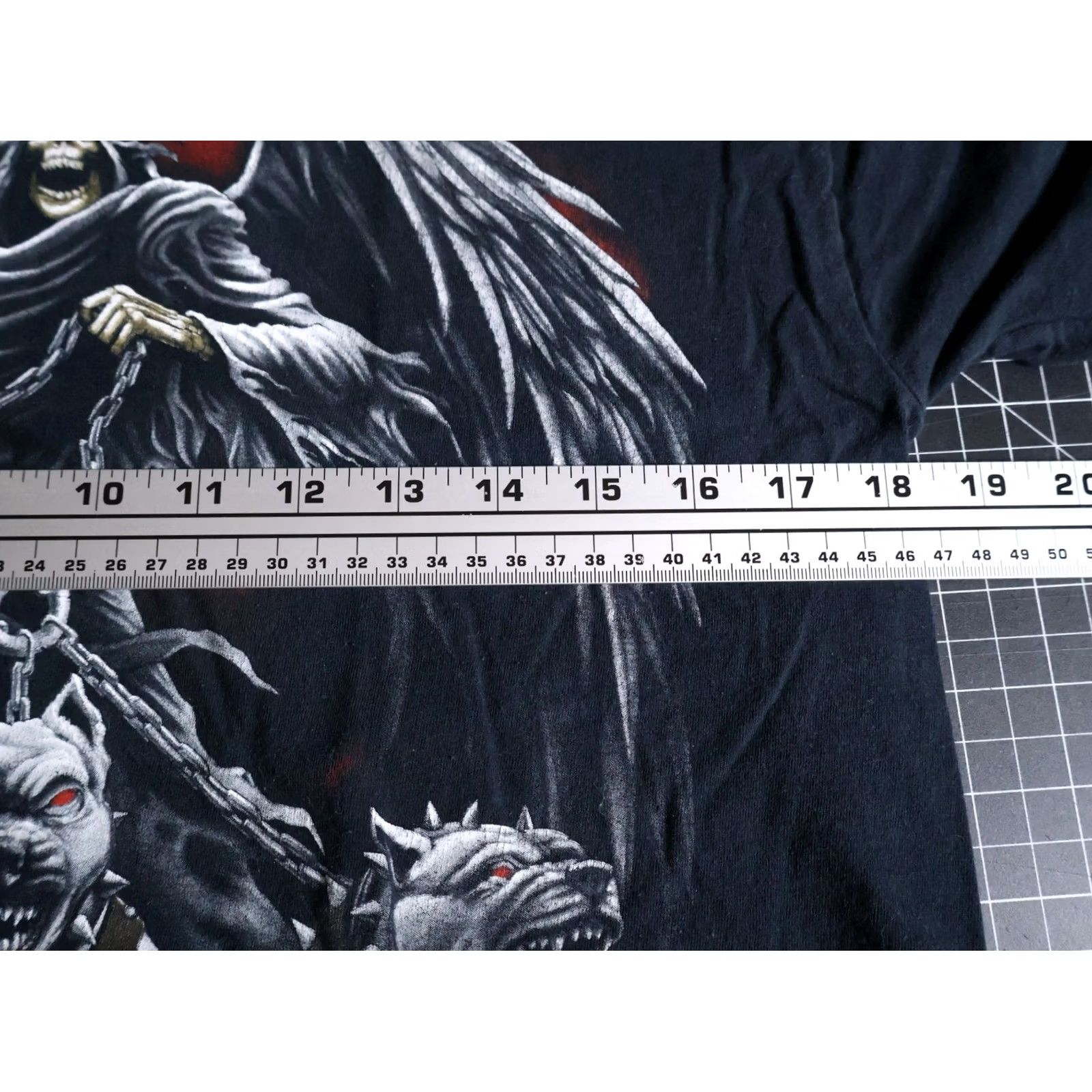 Fruit Of The Loom Grim Reaper Rottweiler T-Shirt Men's Small Black Skull Dogs Y2K Gothic (M Tag) Size US S / EU 44-46 / 1 - 6 Thumbnail