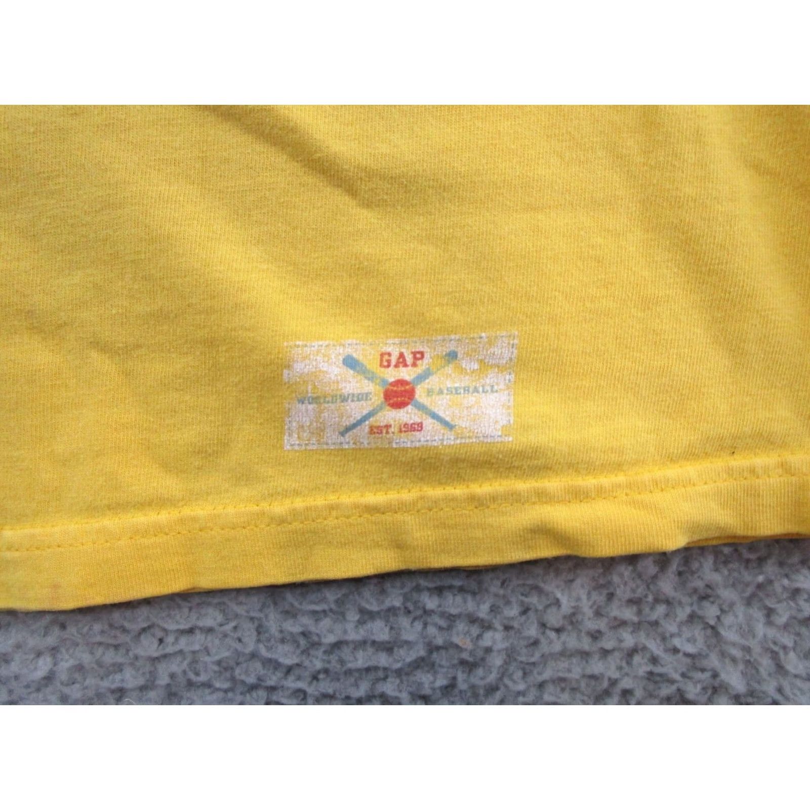 Gap VINTAGE Gap Baseball T-Shirt 2XL Yellow Cotton Read Double-Sided Mens Shirt Size US XXL / EU 58 / 5 - 4 Thumbnail