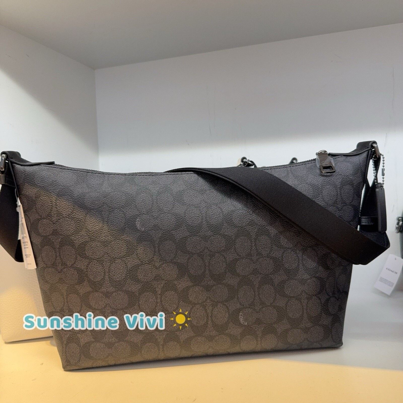 NWT Coach Finn Crossbody Bag Caj91 Gunmetal/charcoal/black, Men's