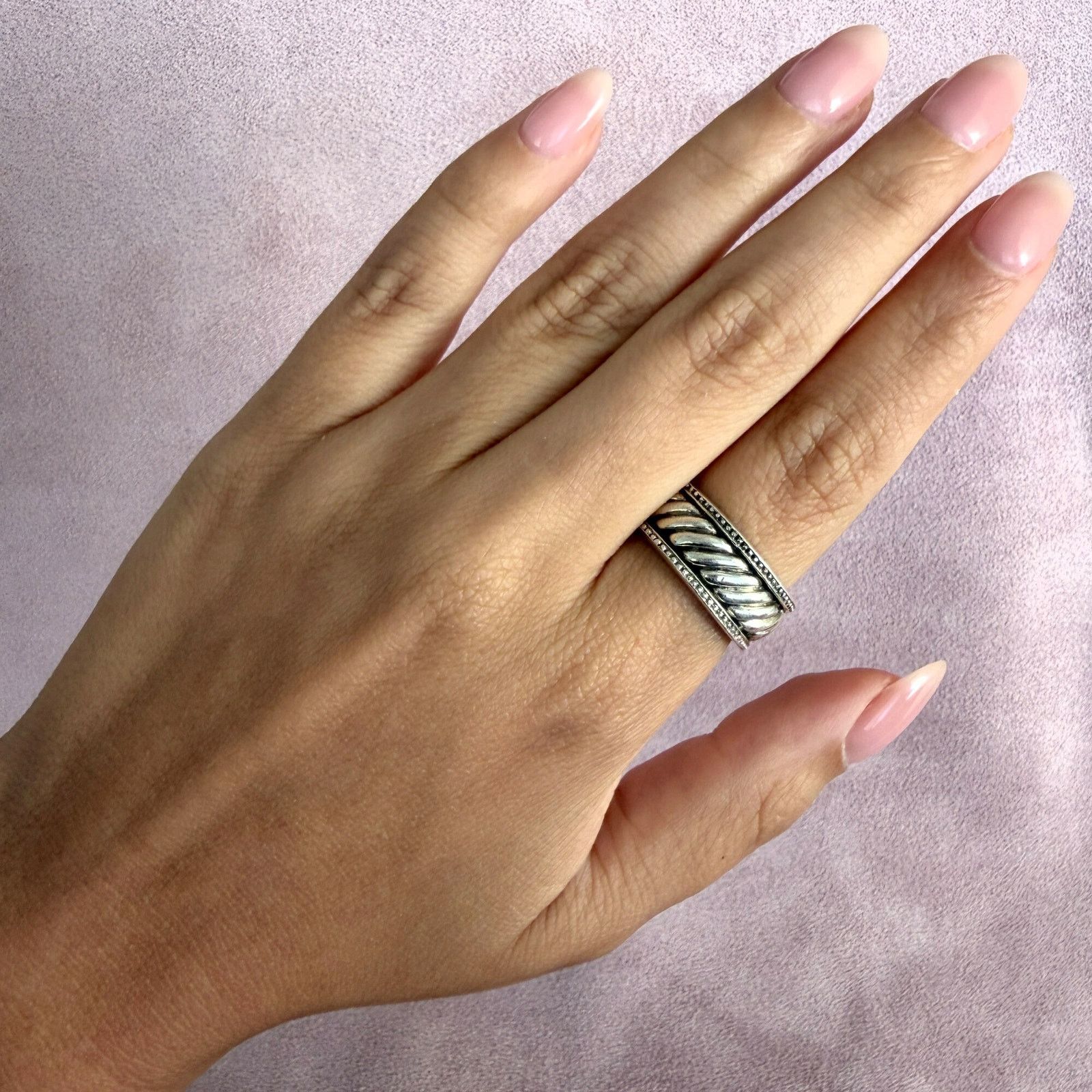 Sterling Silver sterling silver vintage braided cable band ring size 8.5 Size ONE SIZE - 2 Thumbnail