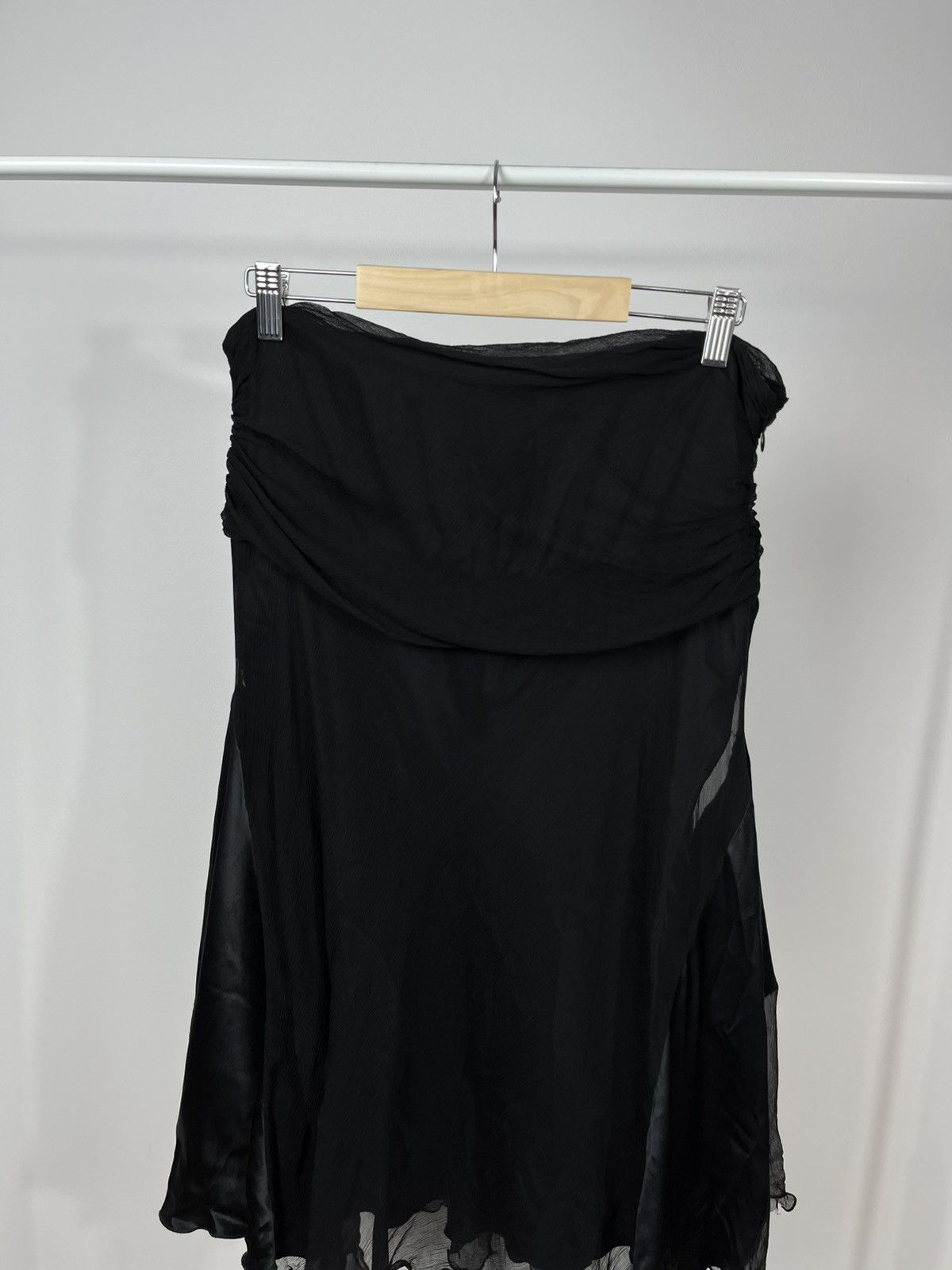 TWINSET Twin Set Simona Barbieri Silk Skirt Black Sheer Layered Size 32" / US 10 / IT 46 - 2 Thumbnail