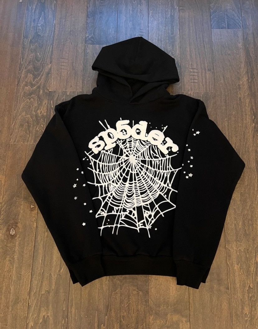 sp5der 黒パーカー SP5DER OG Web V2 ラインストーン パーカー | ブラック