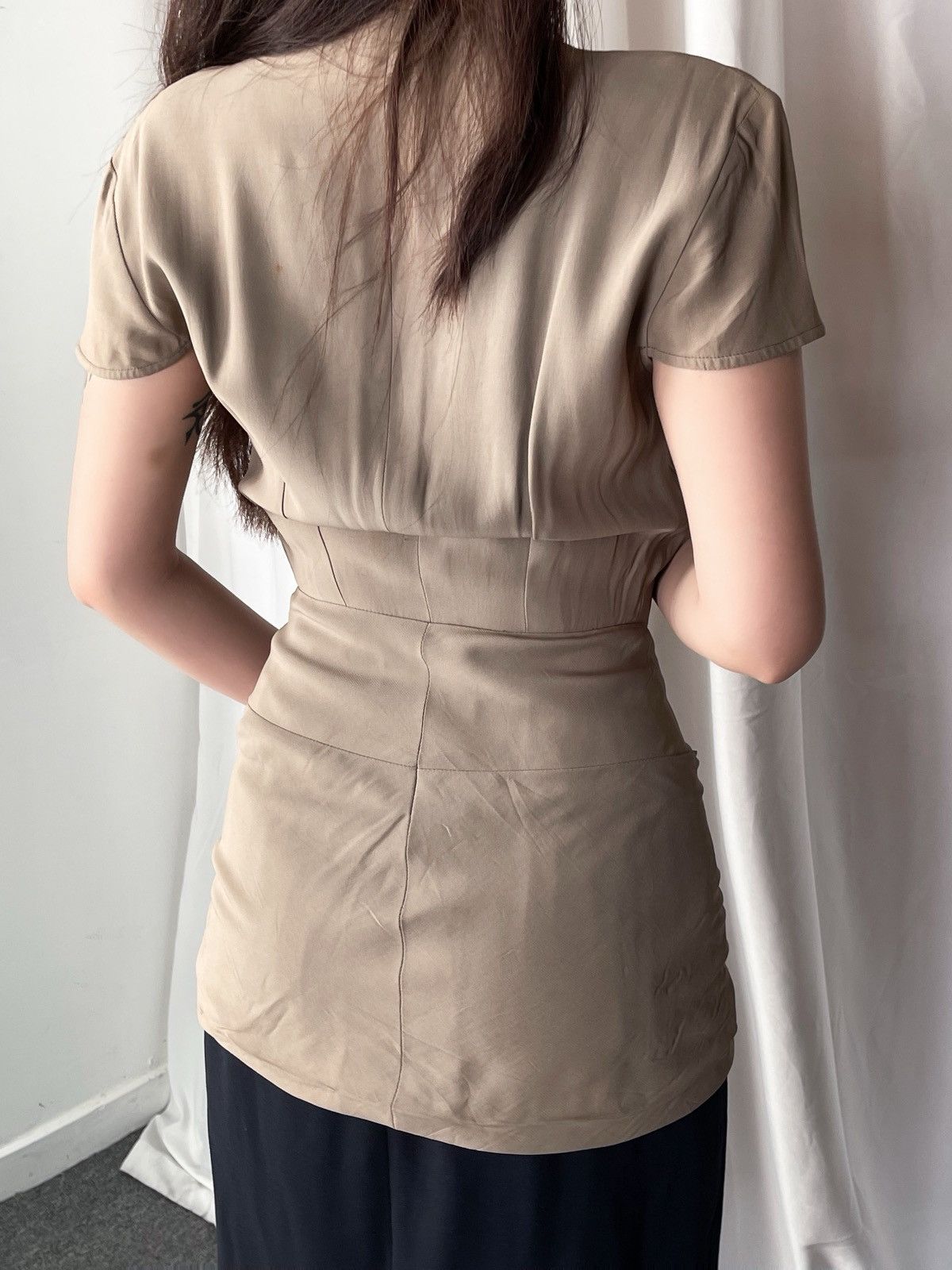 Giorgio Armani 80s Mani by Giorgio Armani longline pleated-waist blazer Size S / US 4 / IT 40 - 4 Thumbnail