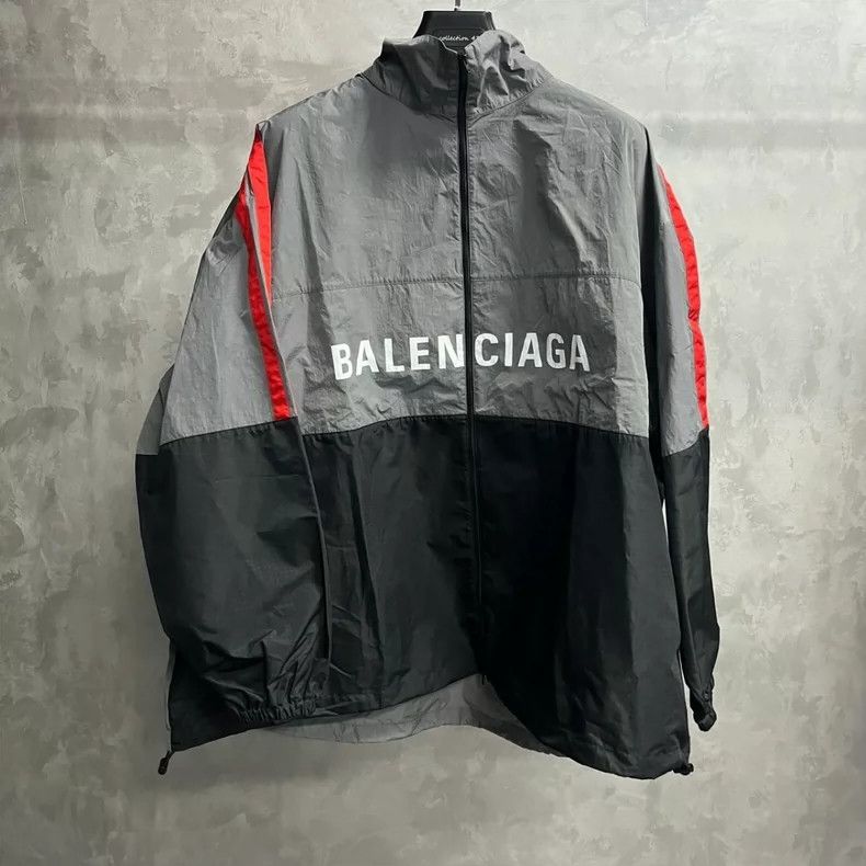Balenciaga Balenciaga Grey logo print zip-up turtleneck long-sleeve s Size US M / EU 48-50 / 2 - 1 Thumbnail