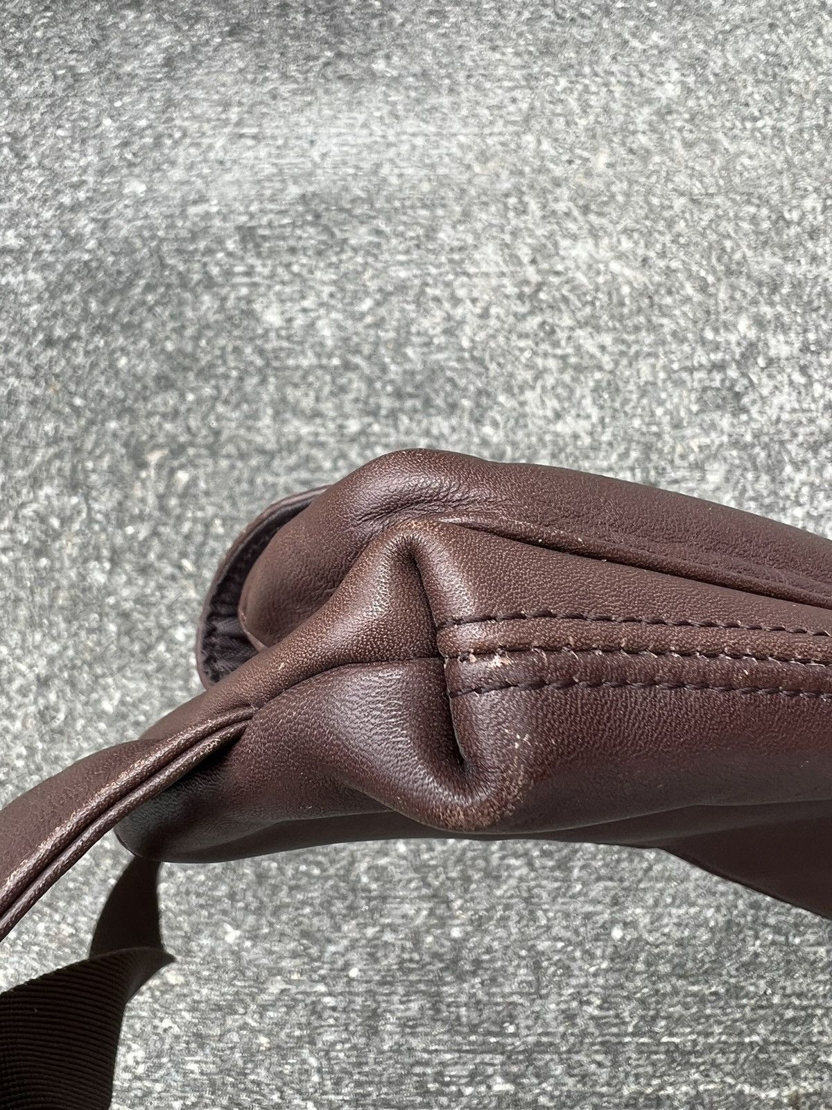 Leather VTG RONSON L.V.ARONSON Patina Brown Leather Mini Pouch Bag Size ONE SIZE - 23 Thumbnail