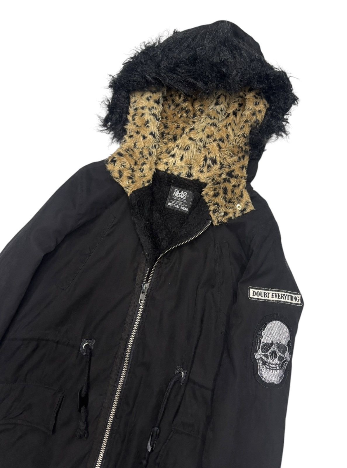 トップス GLAD NEWS Skull Fur Zip Hoodie トップス GLAD NEWS Skull Fur Zip Hoodie glad news skeleton