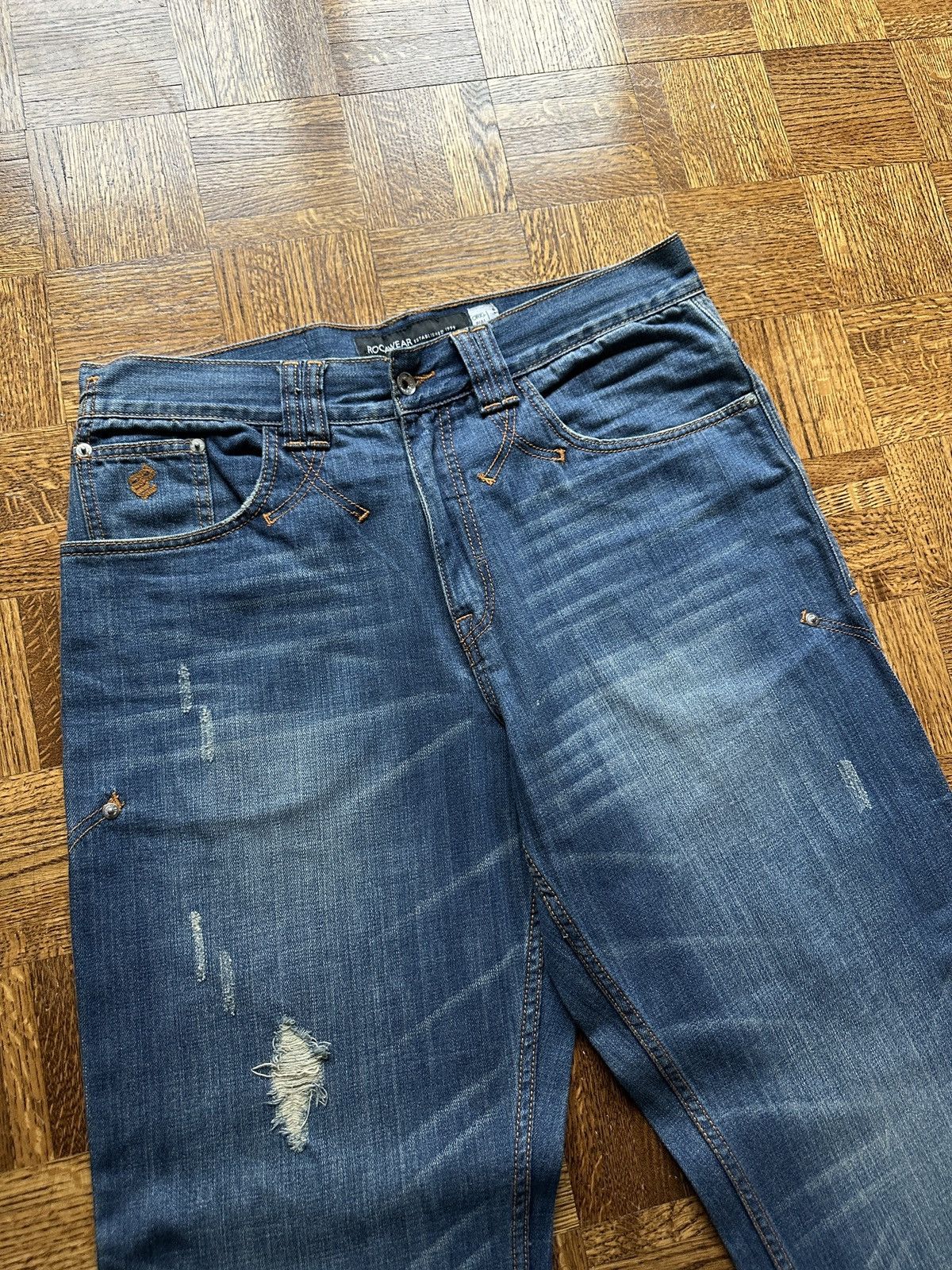 Rocawear Vintage Y2K Rocawear Baggy Embroidered Denim Jeans Size US 36 / EU 52 - 7 Thumbnail