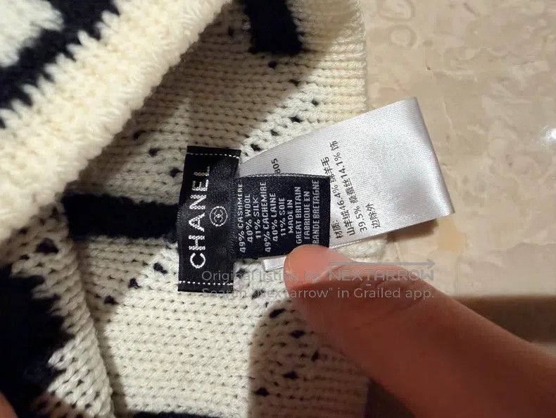 Chanel Chanel Size55-60 Letter cold hat black beige Size ONE SIZE - 3 Thumbnail
