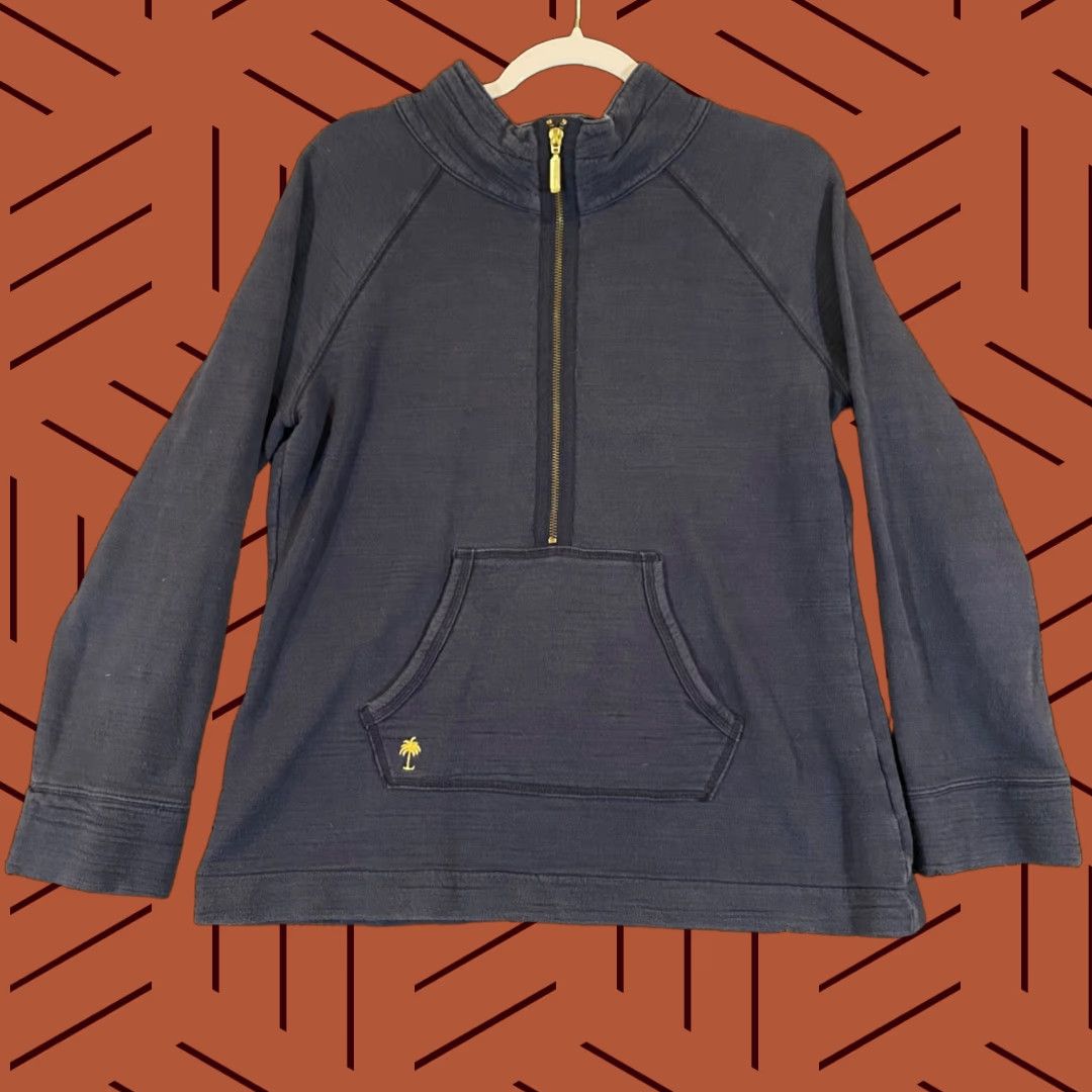 Lilly Pulitzer VINTAGE Lilly Pulitzer Jacket Womens Medium Blue 1/2 Zip Pullover Long Sleeve Casual Fall Spring Summer Winter Size M / US 6-8 / IT 42-44 - 1 Thumbnail